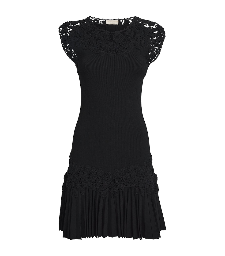 Ulla Johnson Womens Crochet-Trim Noemie Mini Dress Noir