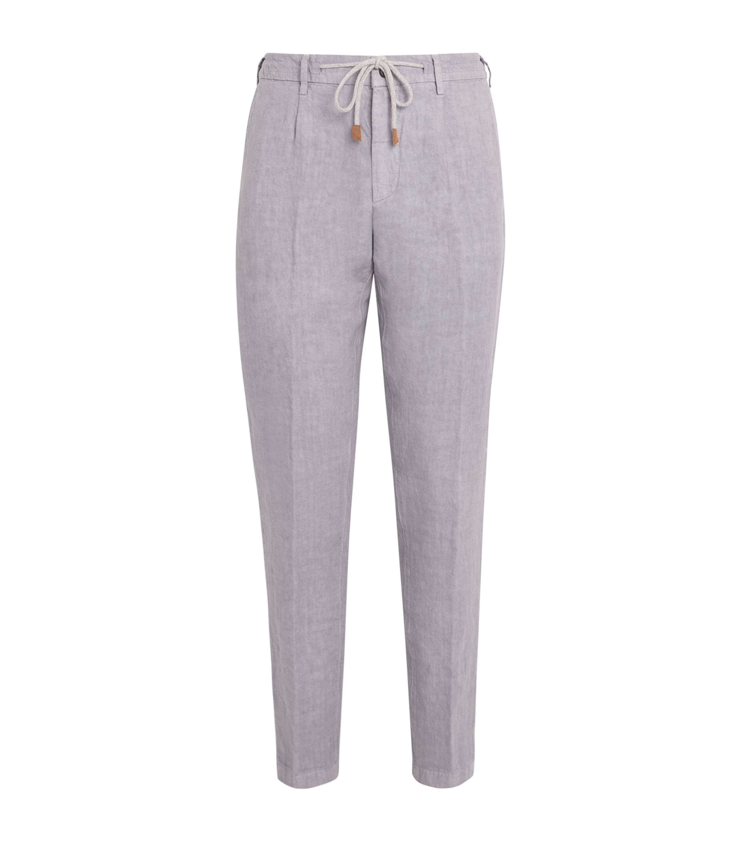 Linen Drawstring-Detail Trousers
