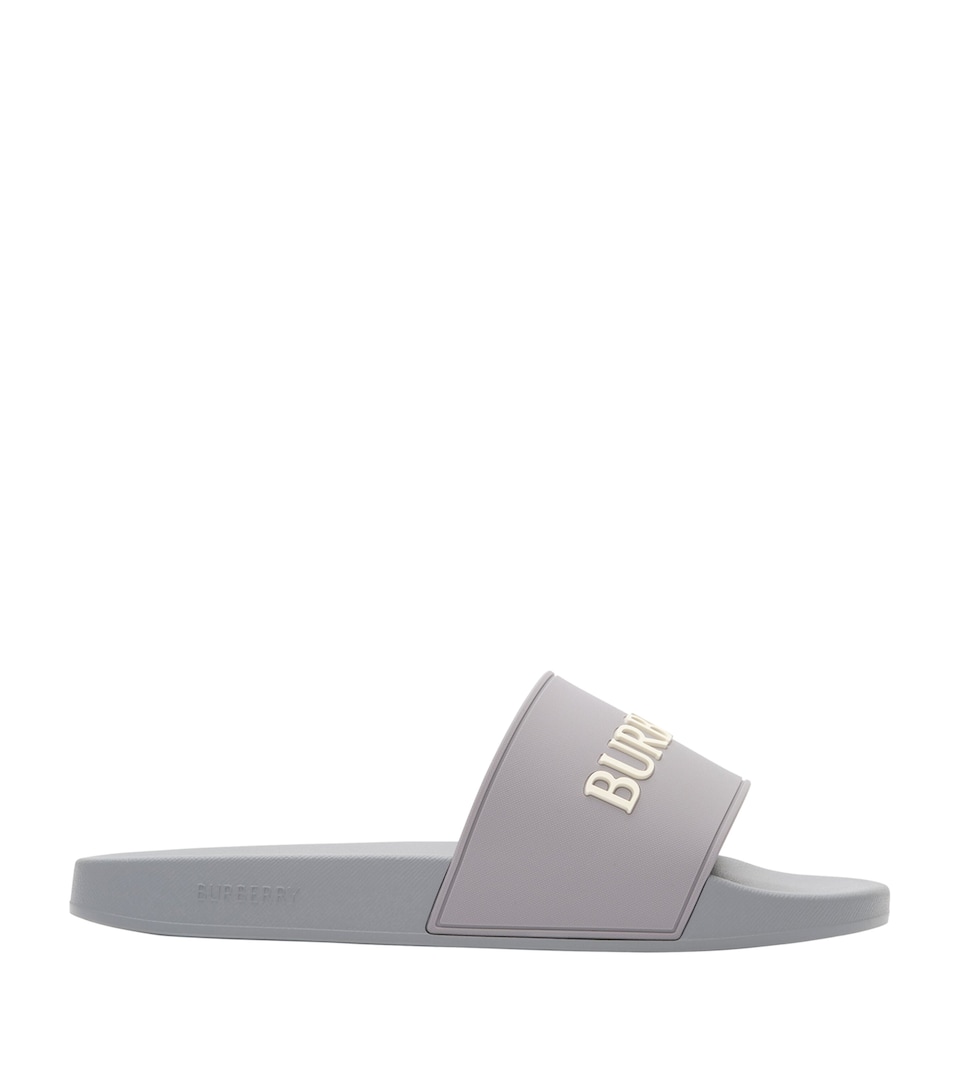 Burberry Logo Slides Marble Greydove Bei