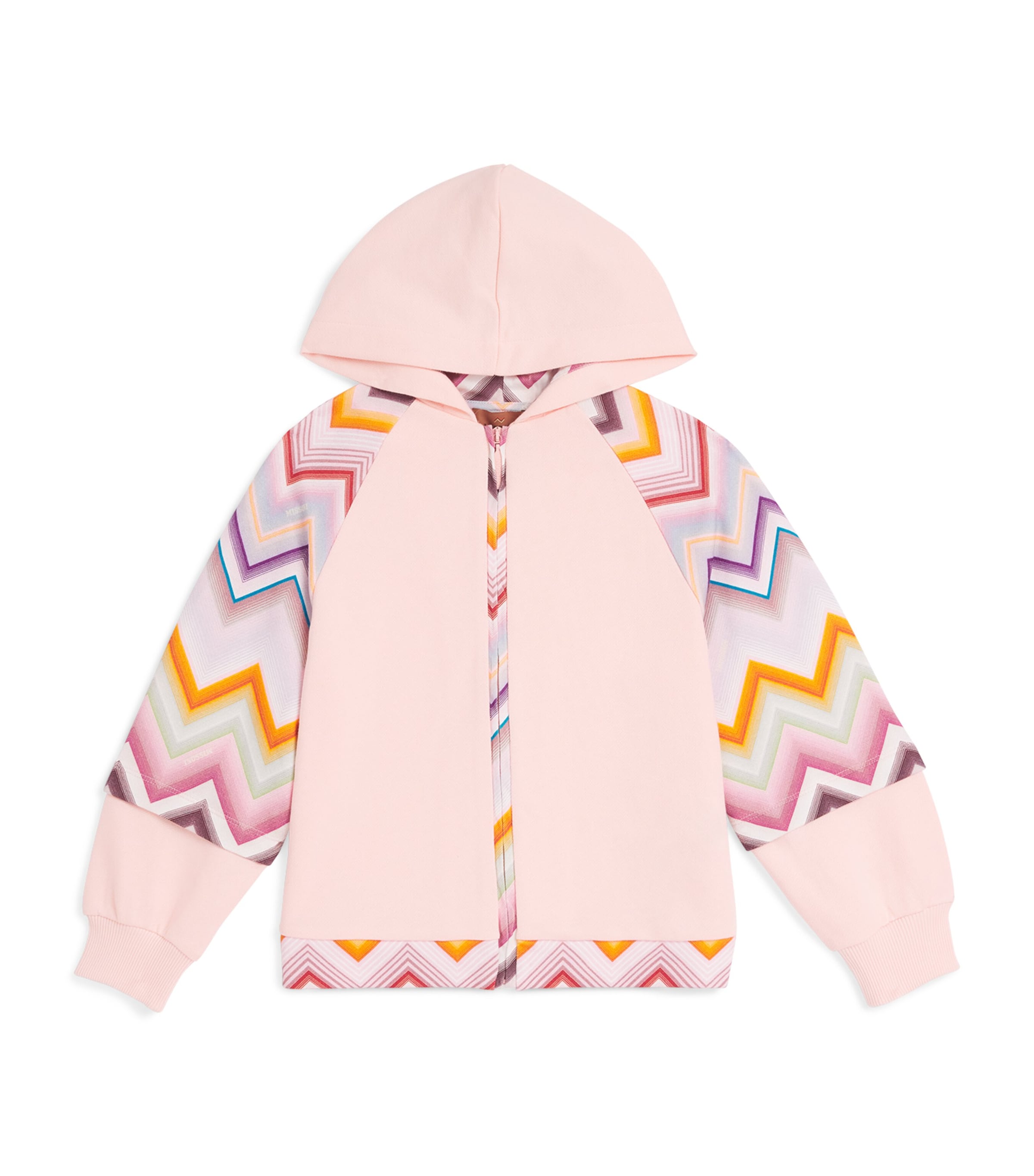 Missoni Kids Cotton Zigzag Zip-Up Sweatshirt (4-14 Years) Rosa/multicolor