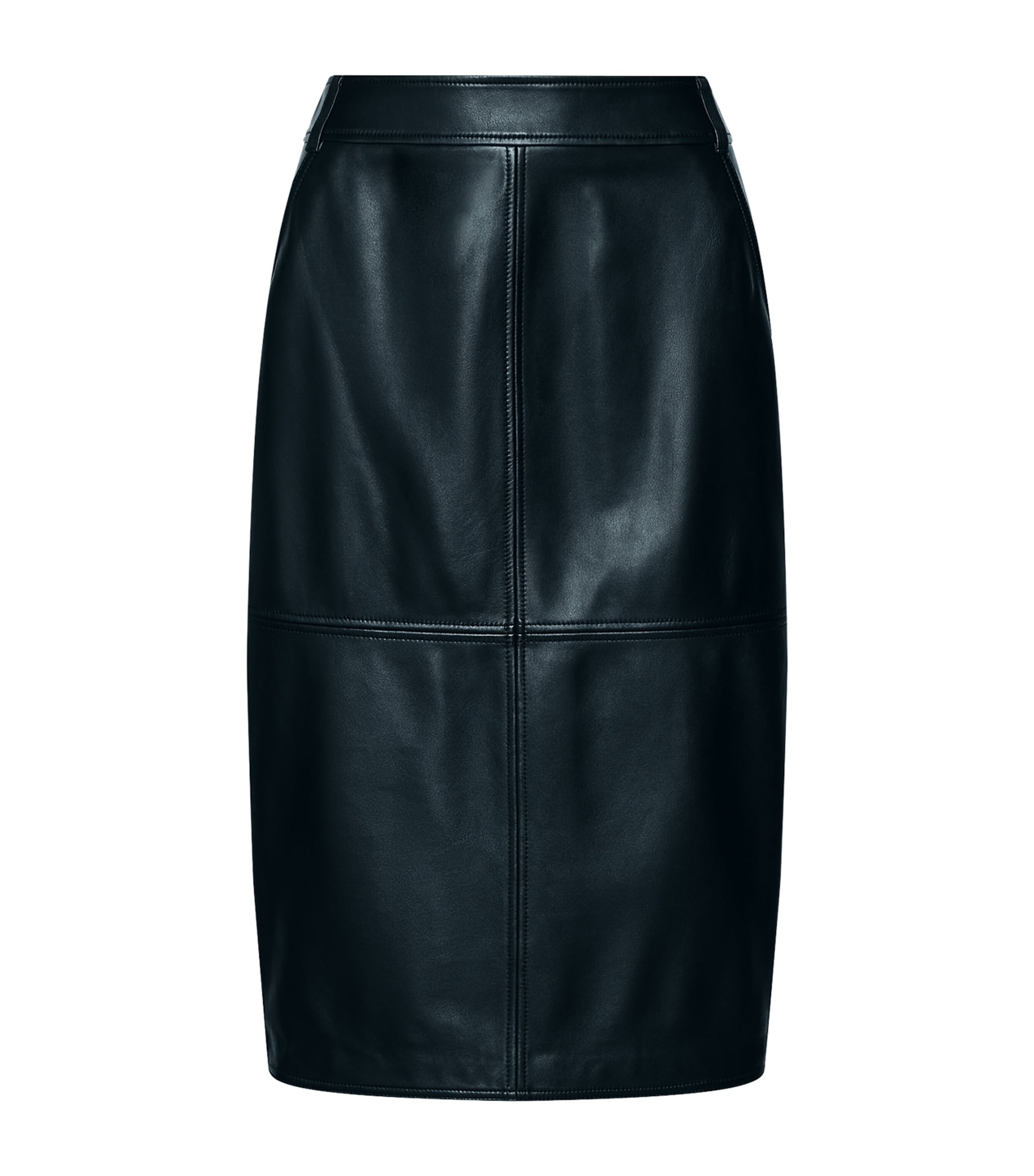Marella Womens Leather Panelled Skirt Black