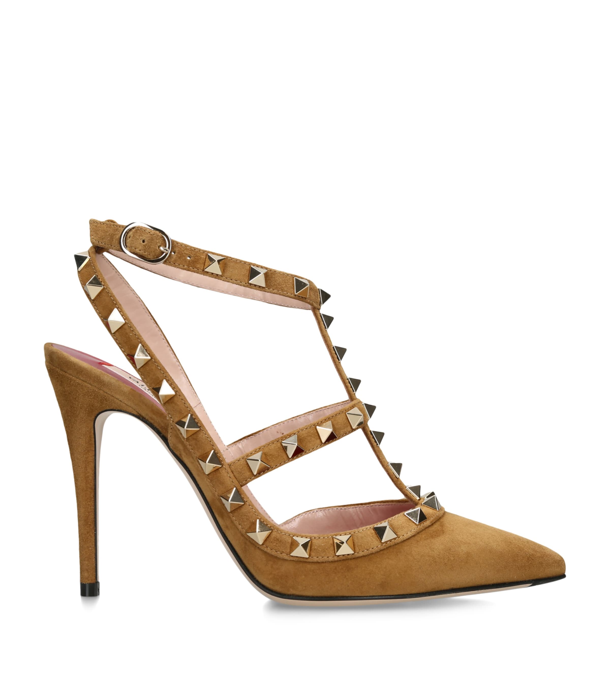 Valentino Garavani Leather Rockstud Pumps 100 Beige