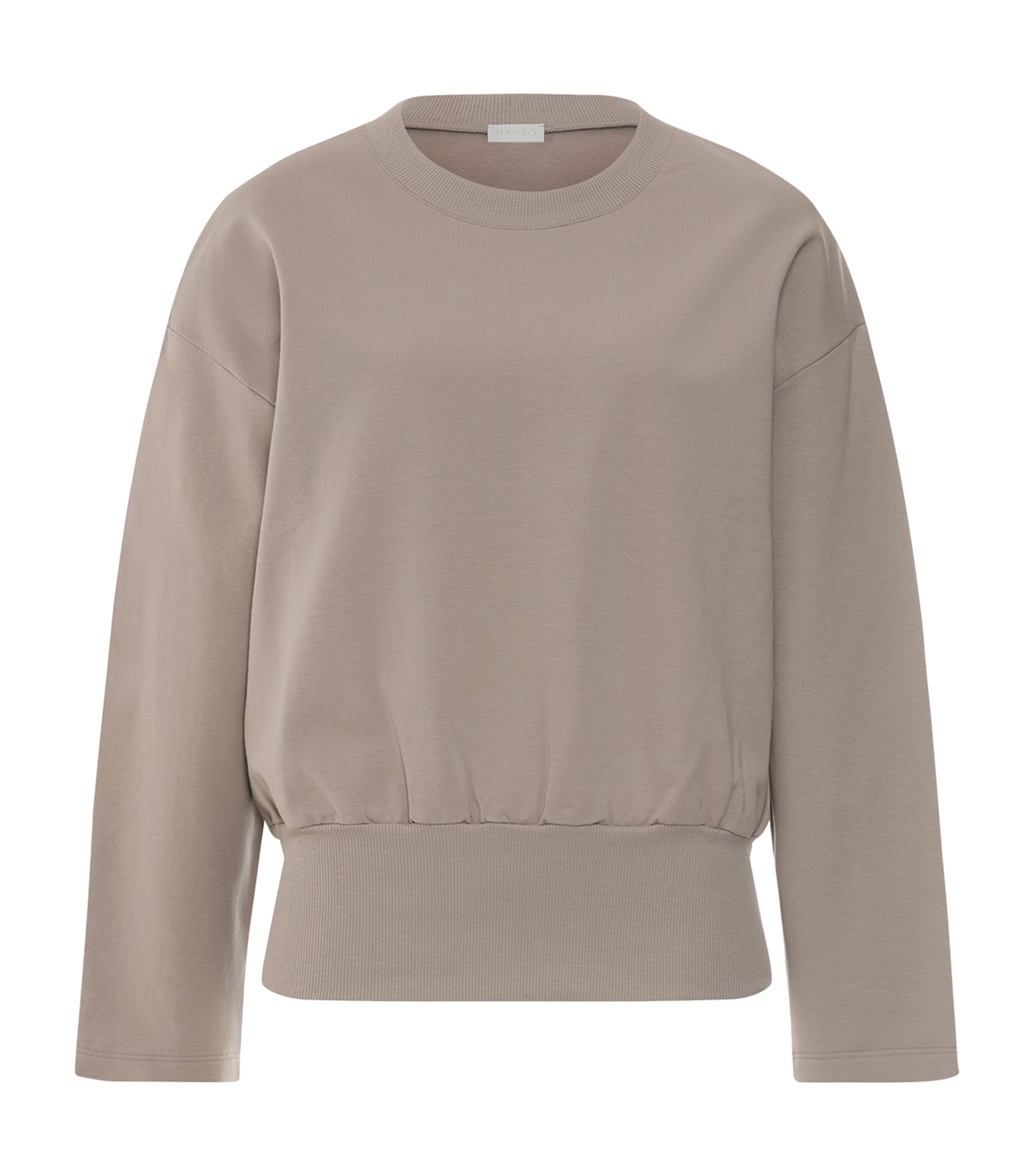 Hanro Womens Stretch-Cotton Natural Living Sweater Rose Grey