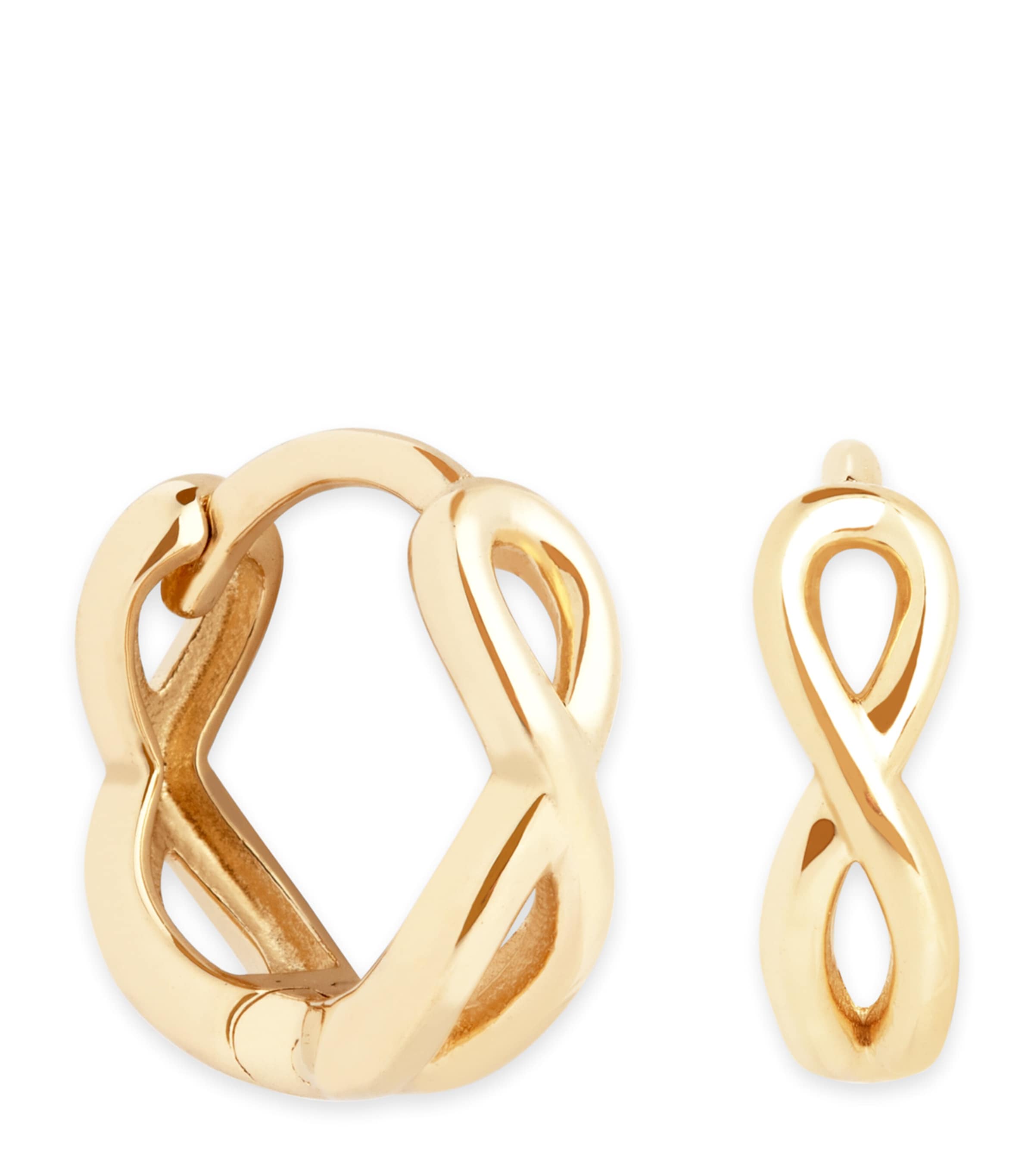 Astrid & Miyu Yellow Gold Infinity Huggie Earrings Gold