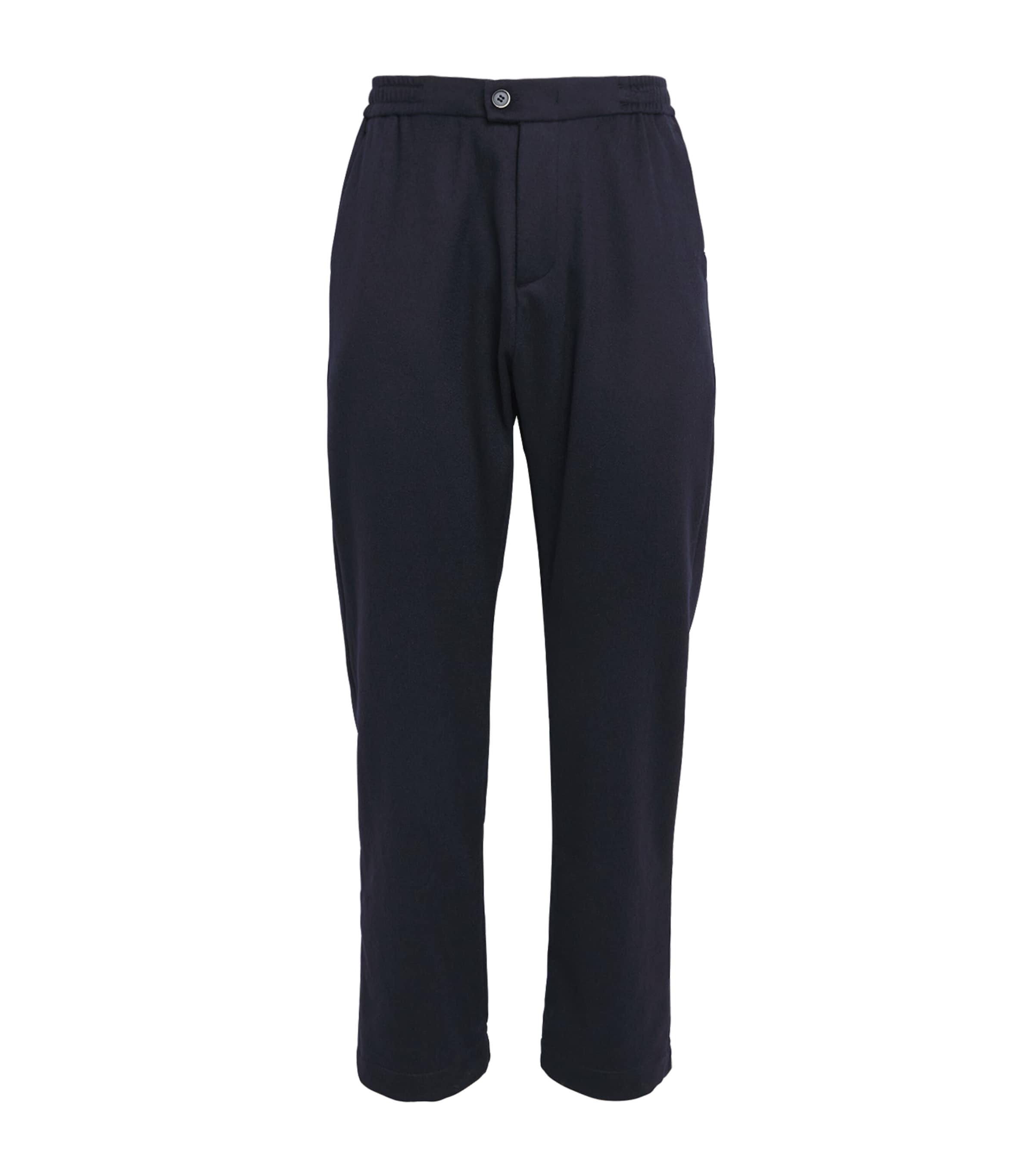 Barena Mens Cashmere Straight Trousers Navy