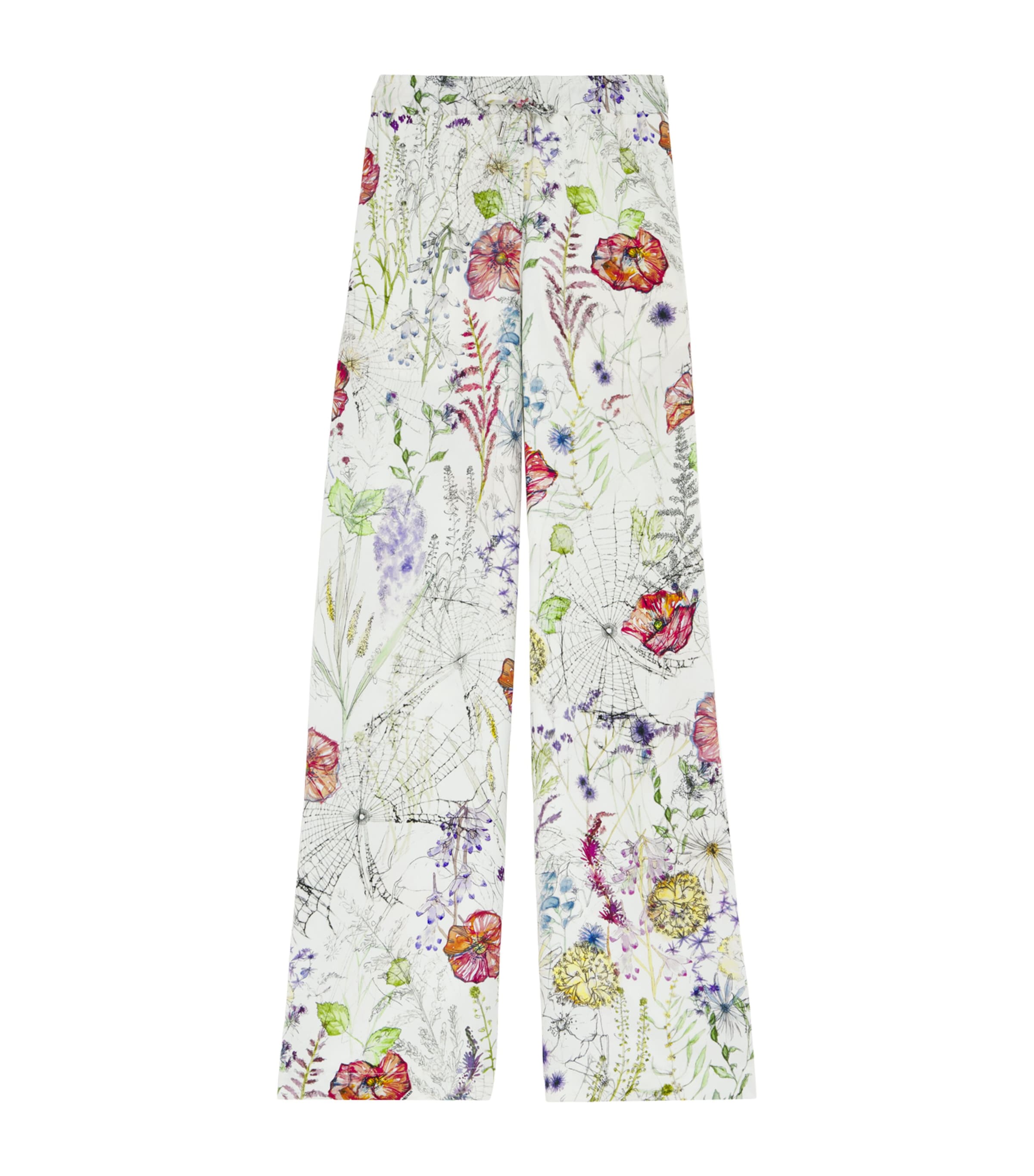 Satin Floral Trousers