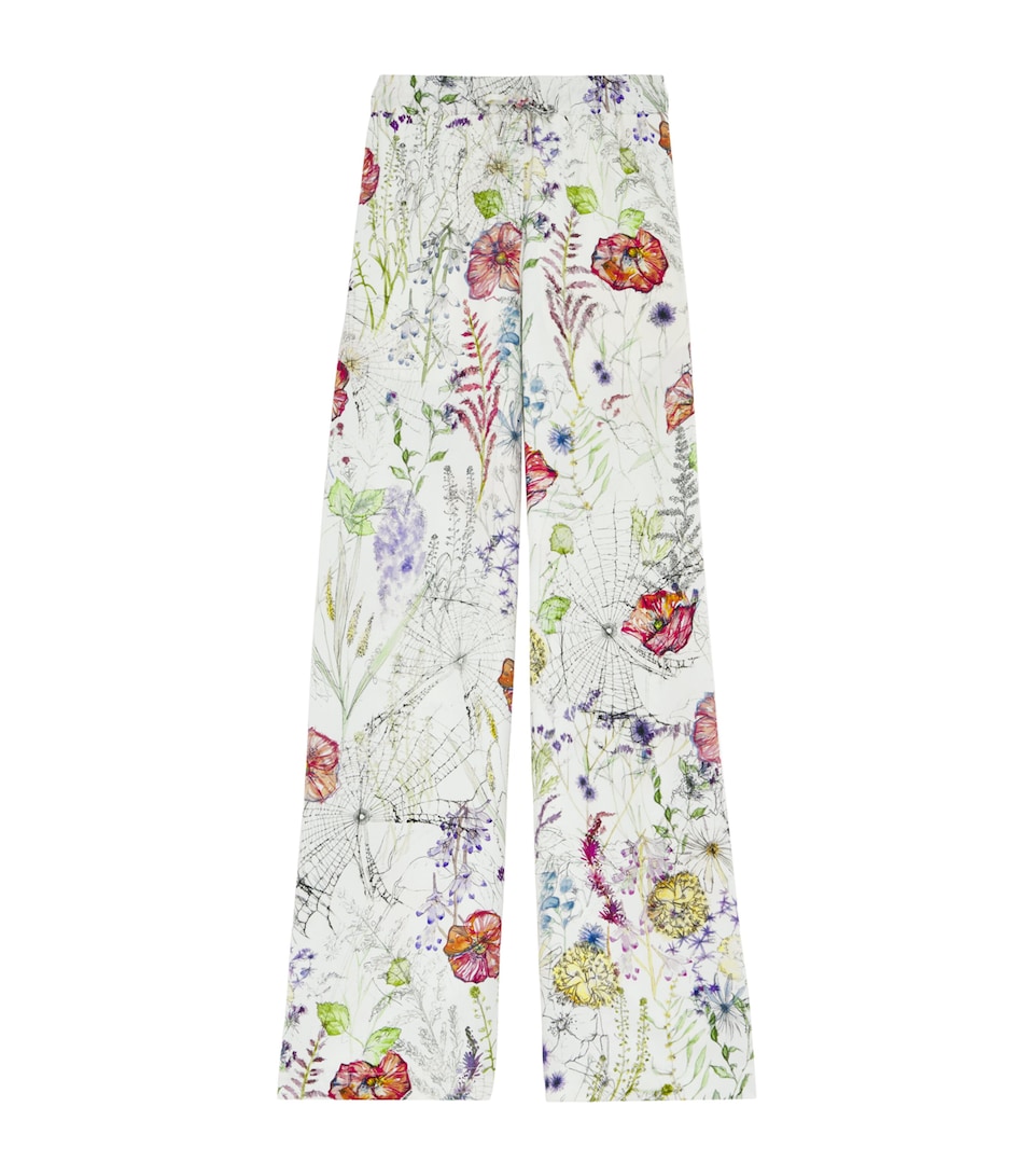 Satin Floral Trousers