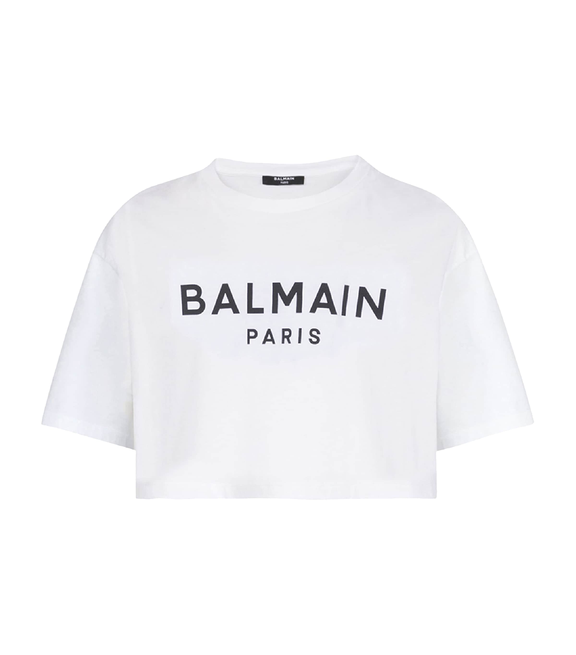 Tシャツ・カットソー BALMAIN Women Tunic Tops EF1EG110GE45 GQV WHITE Balmain Button-Embellished Logo T-Shirt | Saks Fifth Avenue