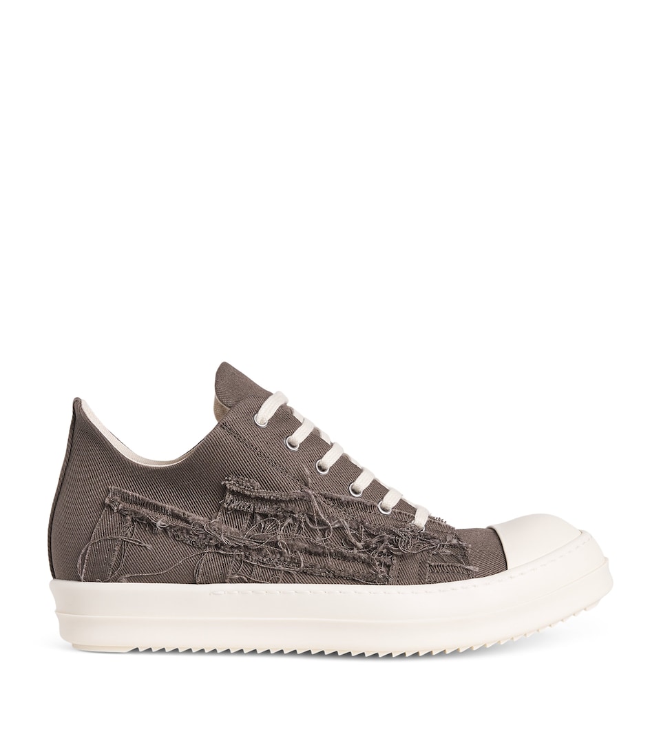 Denim Slashed Low-Top Sneakers