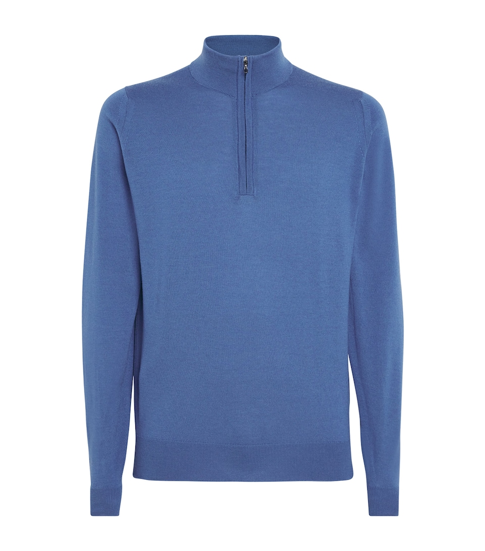 Extra Fine Merino Wool Half-Zip Tapton Sweater