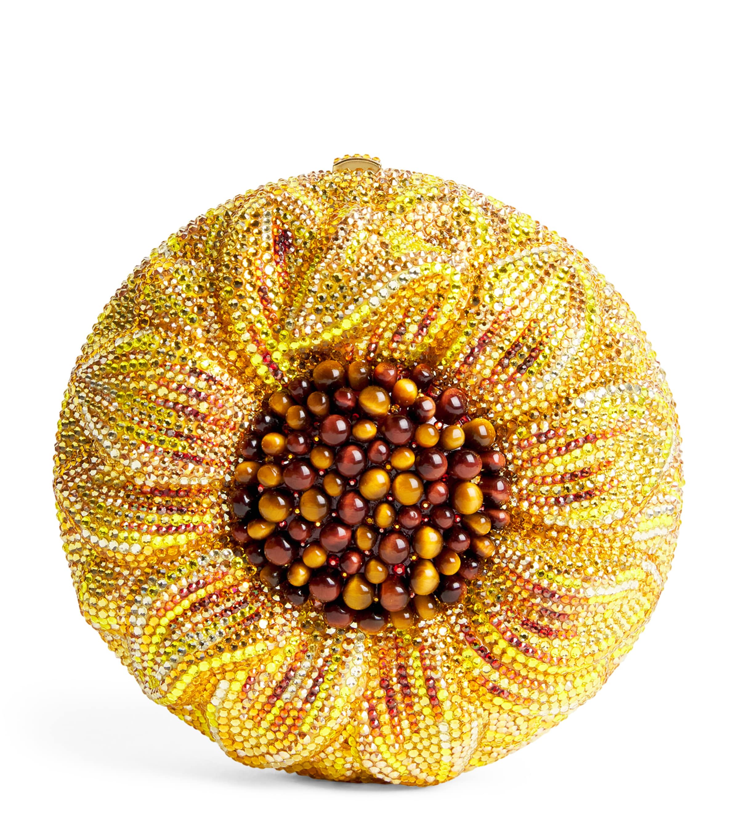 Judith Leiber Crystal Sunflower Soleil Clutch Bag Chmpgn Topaz Mul