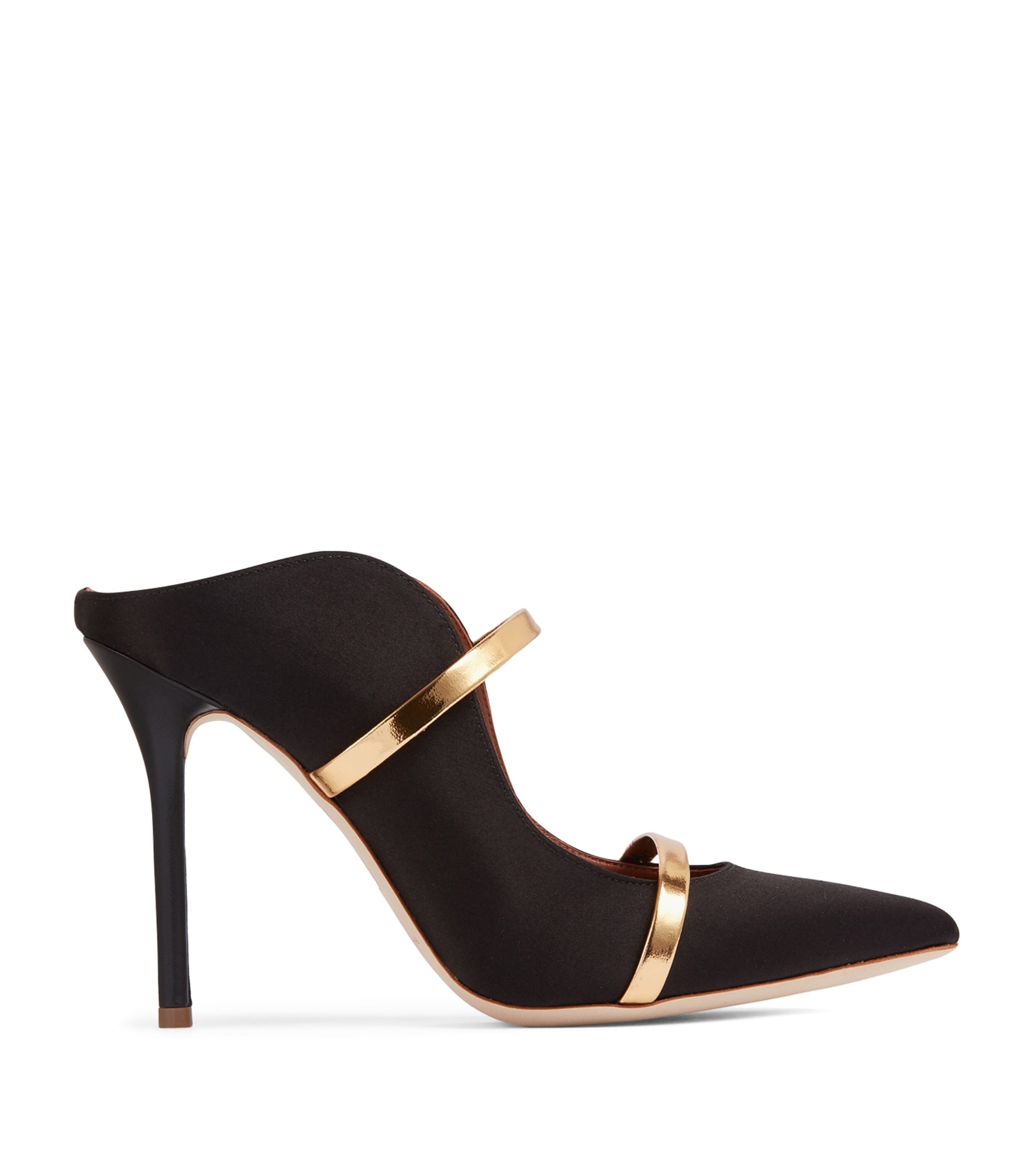 Malone Souliers Satin Maureen Mules 100 Black