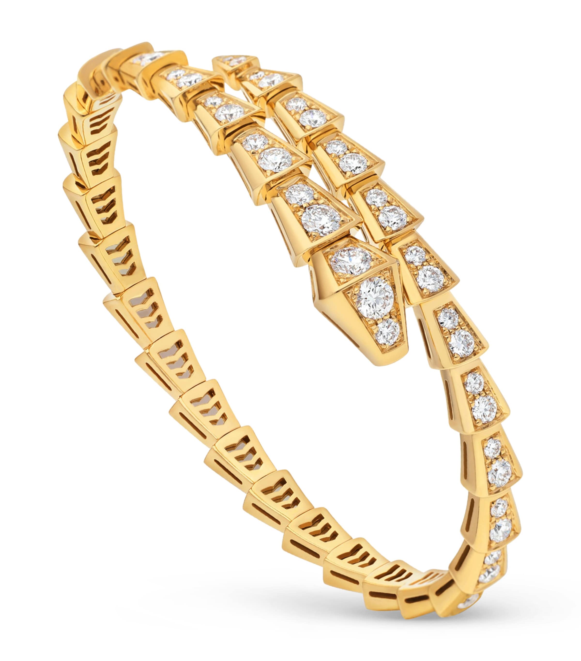 Bvlgari Yellow Gold and Diamond Serpenti Viper Bracelet Yellow Gold
