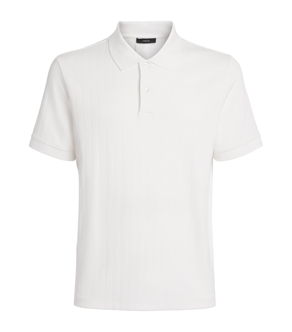 Vince Mens Pima Cotton Knit Polo Shirt Optic White