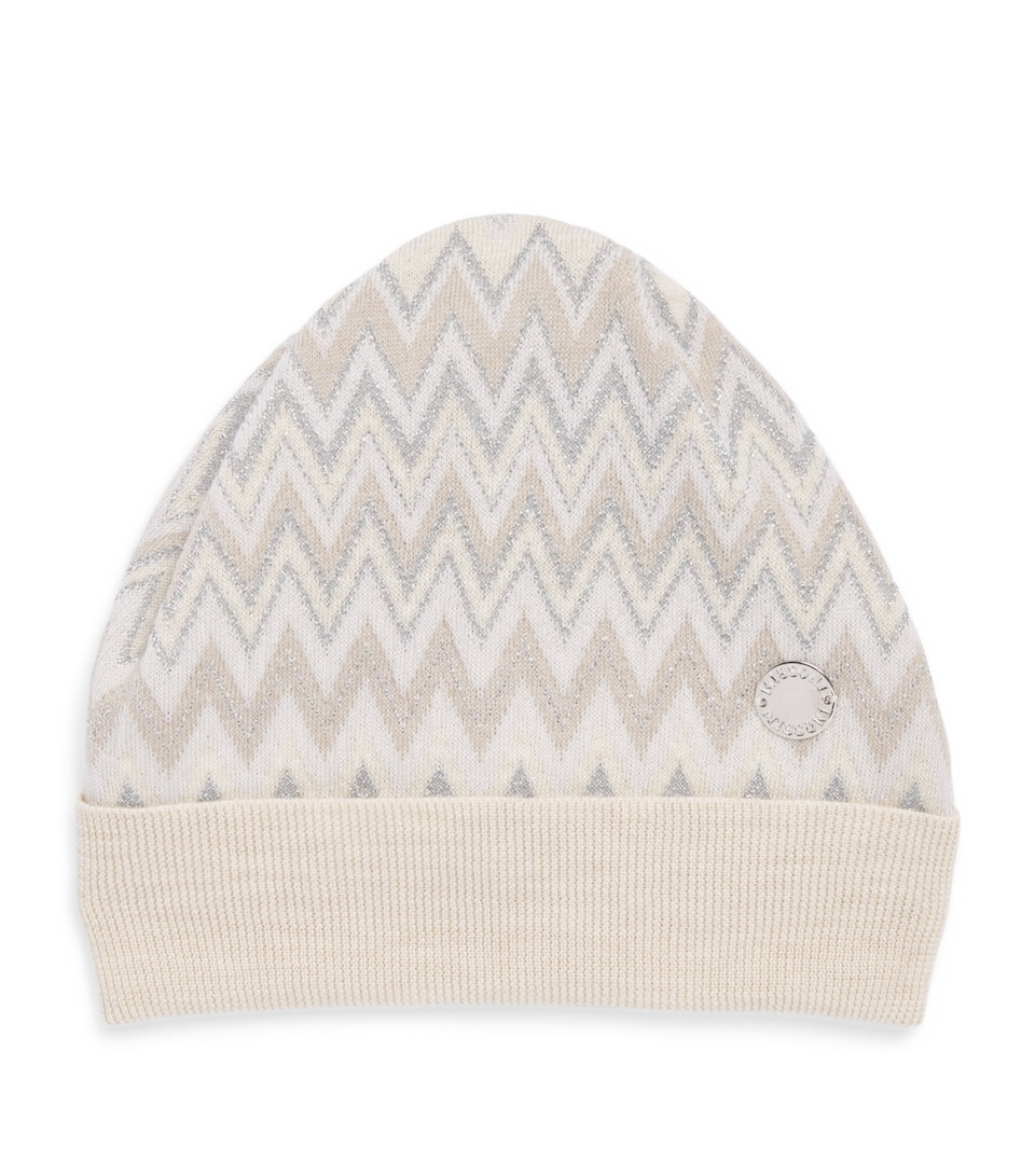 Missoni Kids Zigzag Scarf Beige.ch.mel/argento