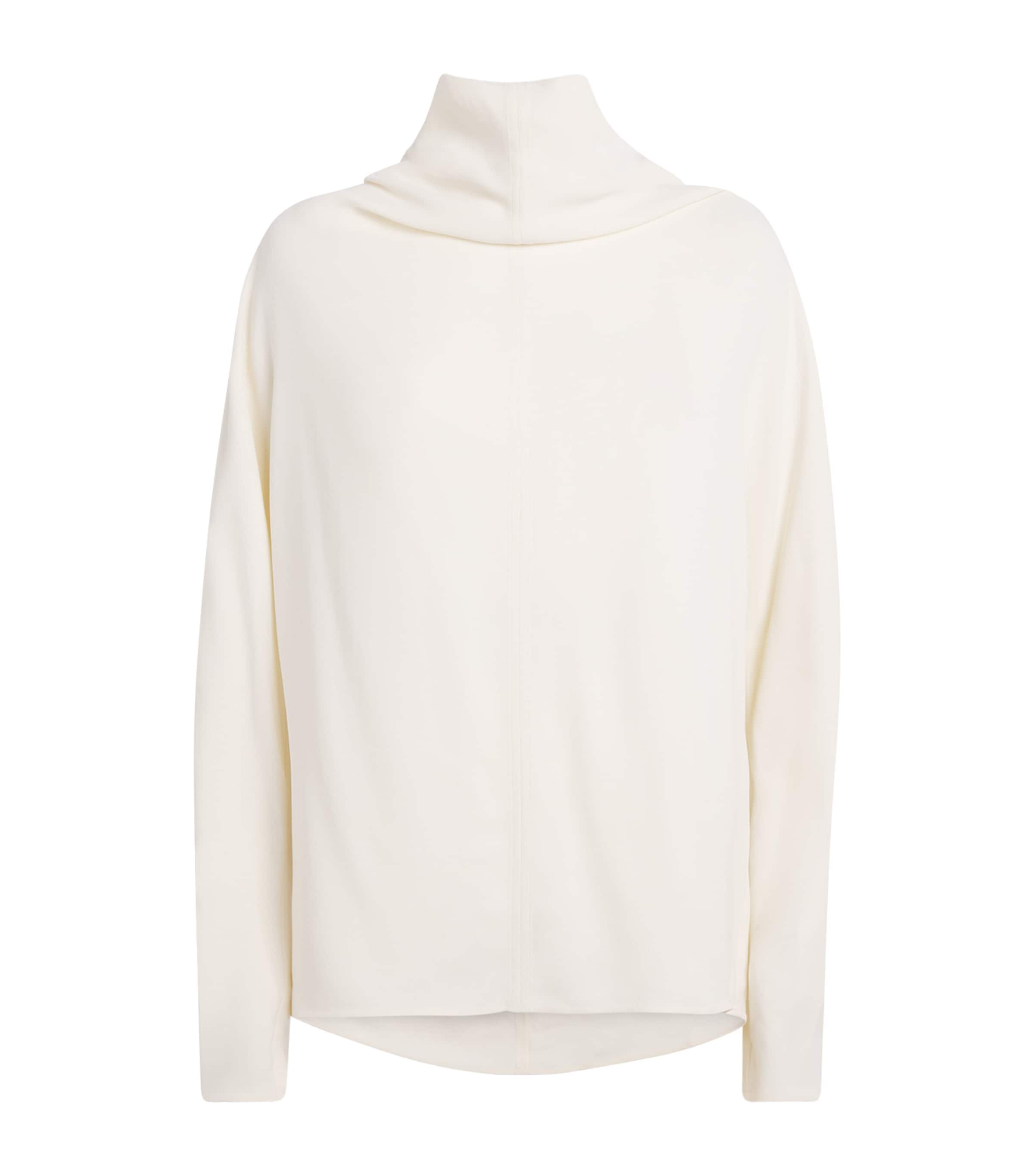 Toteme Womens Crepe Cady High Cowl-Neck Blouse Ecru