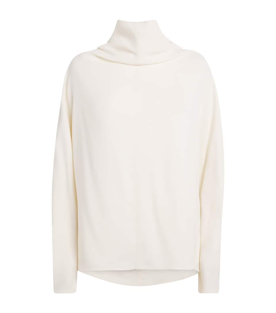 Toteme Womens Crepe Cady High Cowl-Neck Blouse Ecru
