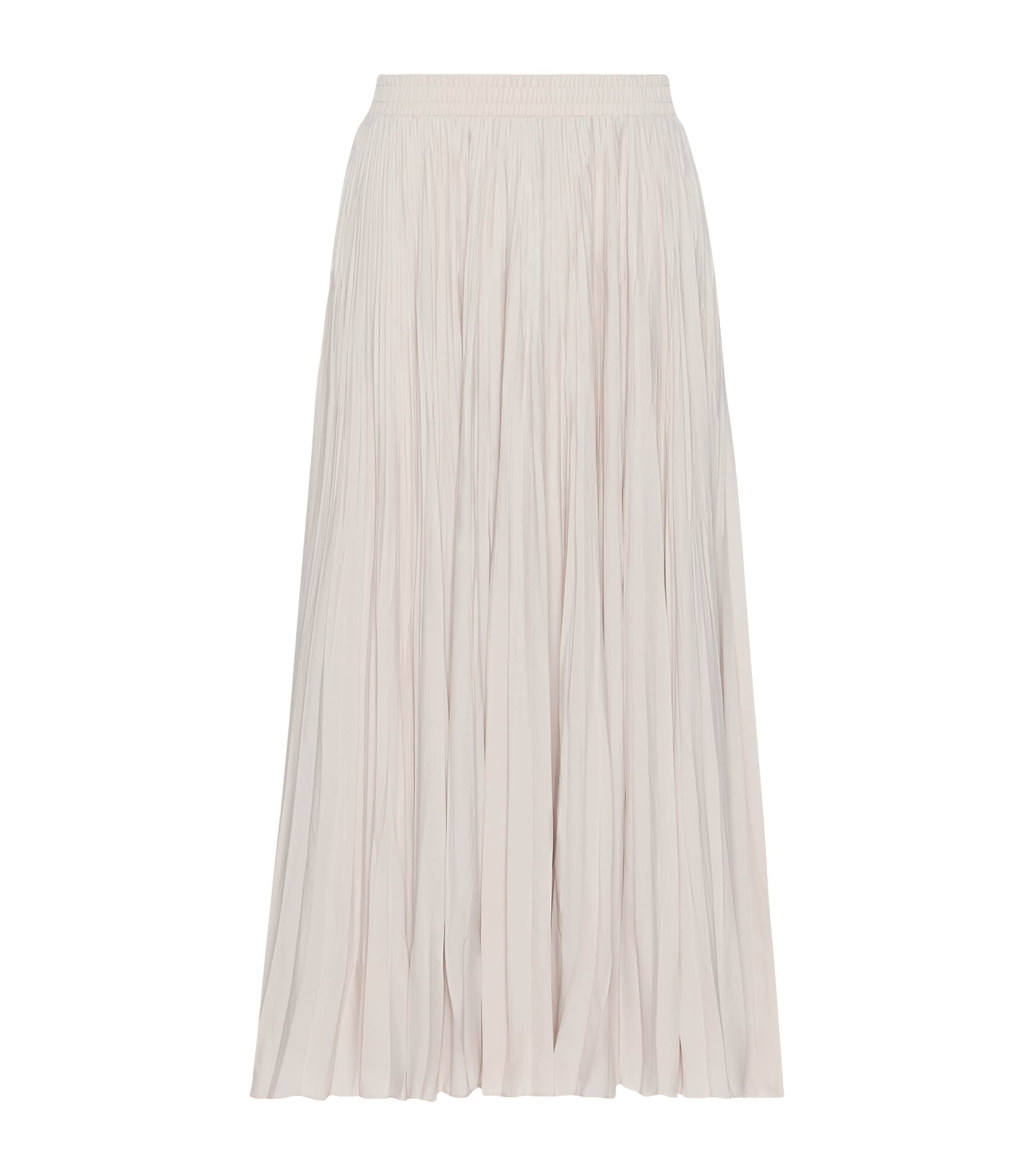 Weekend Max Mara Womens Pleated A-Line Maxi Skirt Ivory