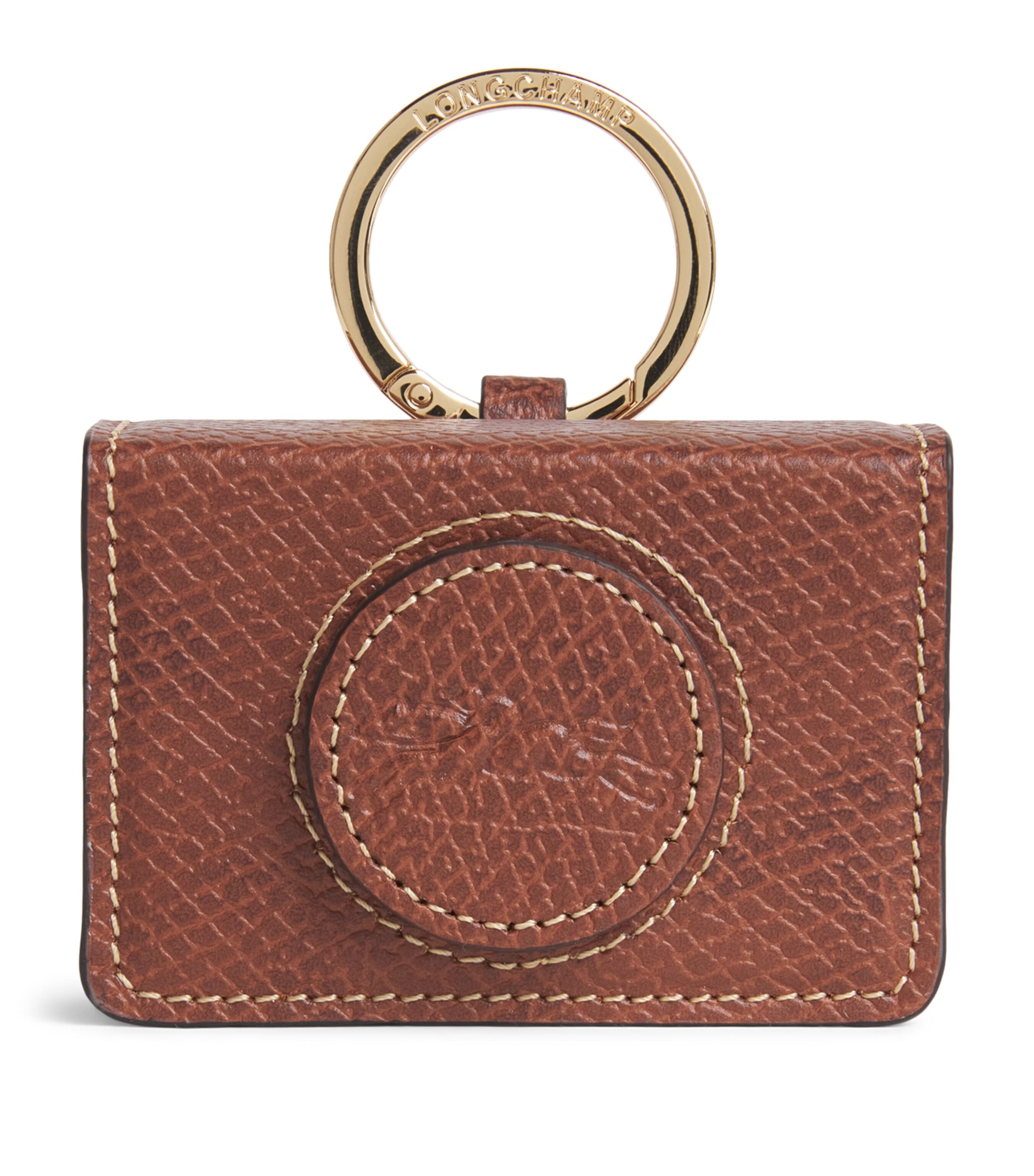 Longchamp Leather Épure Bag Charm Brun