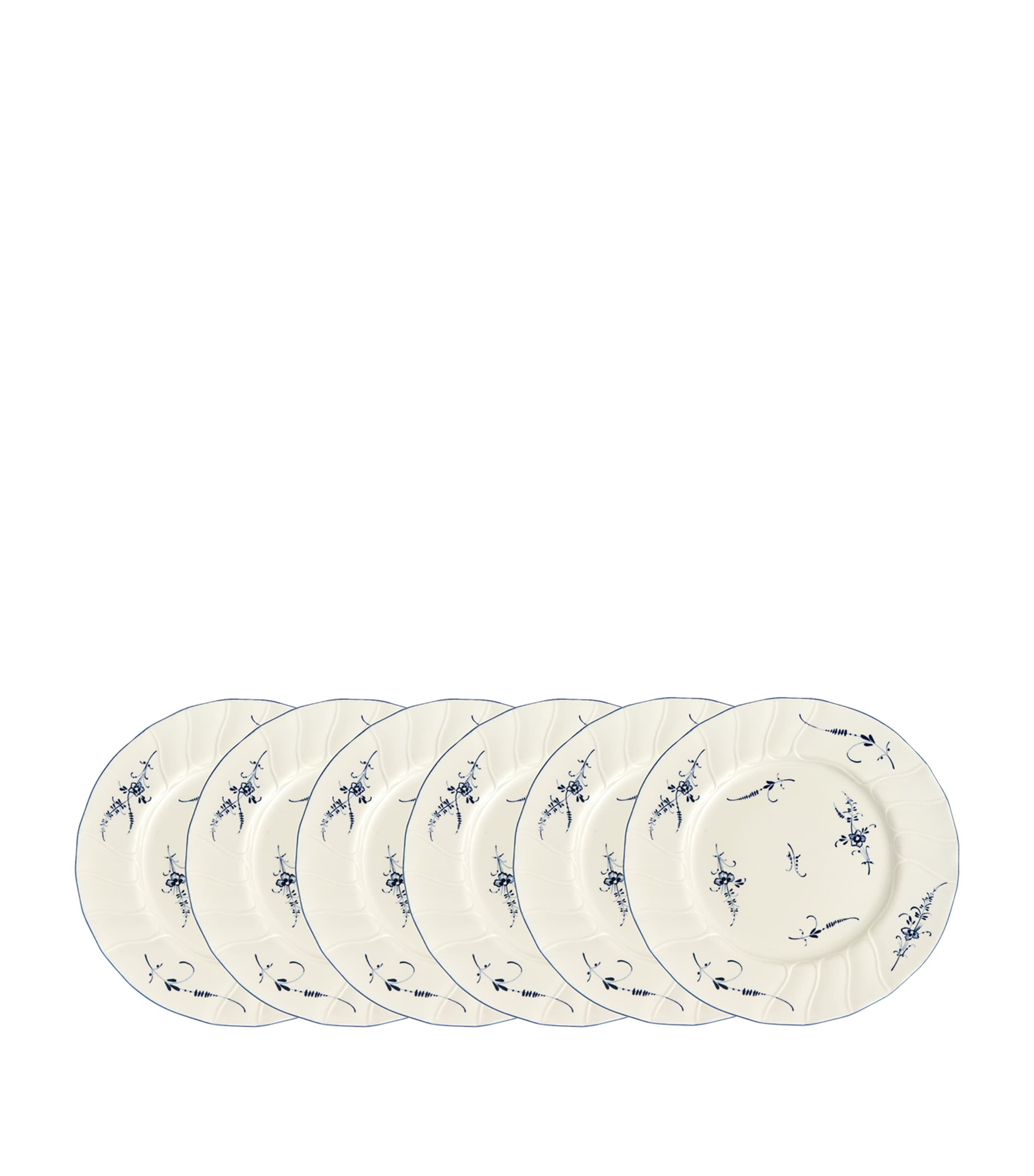 Set of 6 Old Luxembourg Flat Plates (26cm)