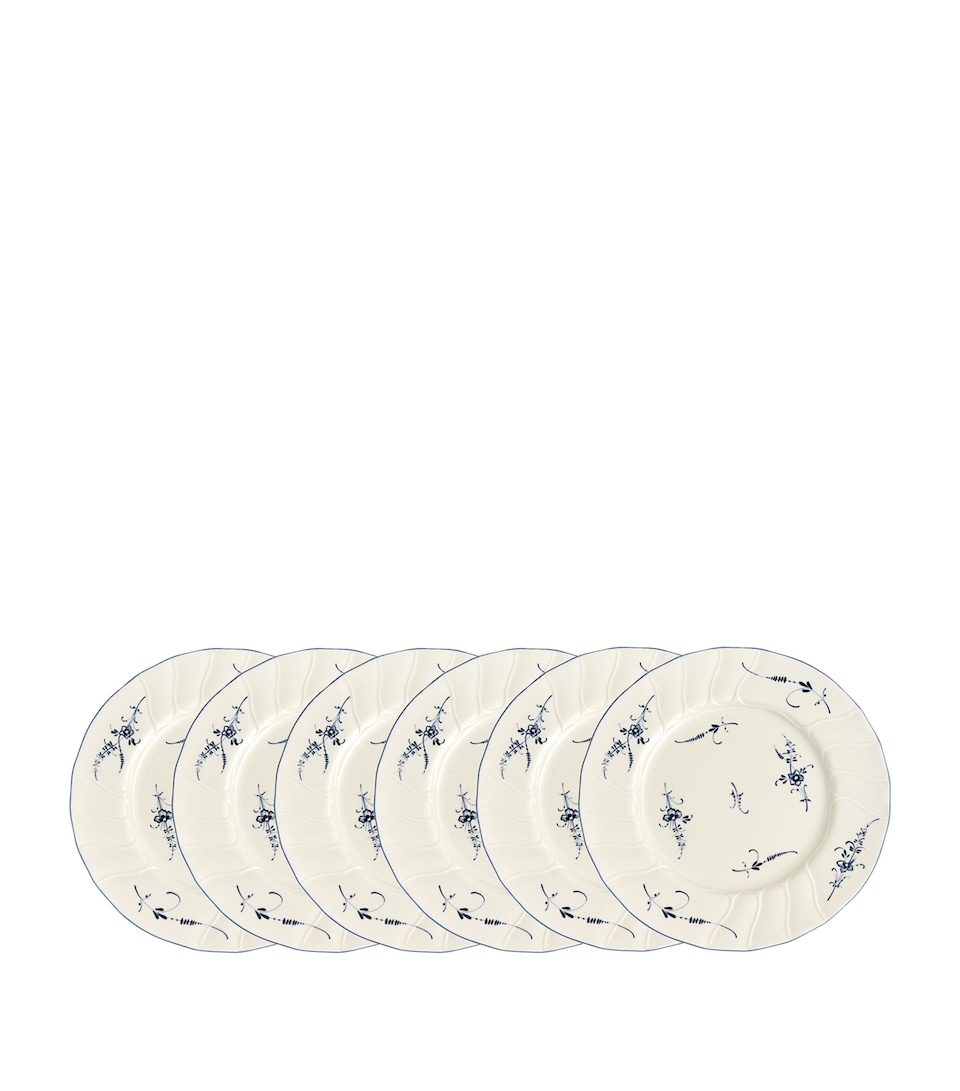 Set of 6 Old Luxembourg Flat Plates (26cm)