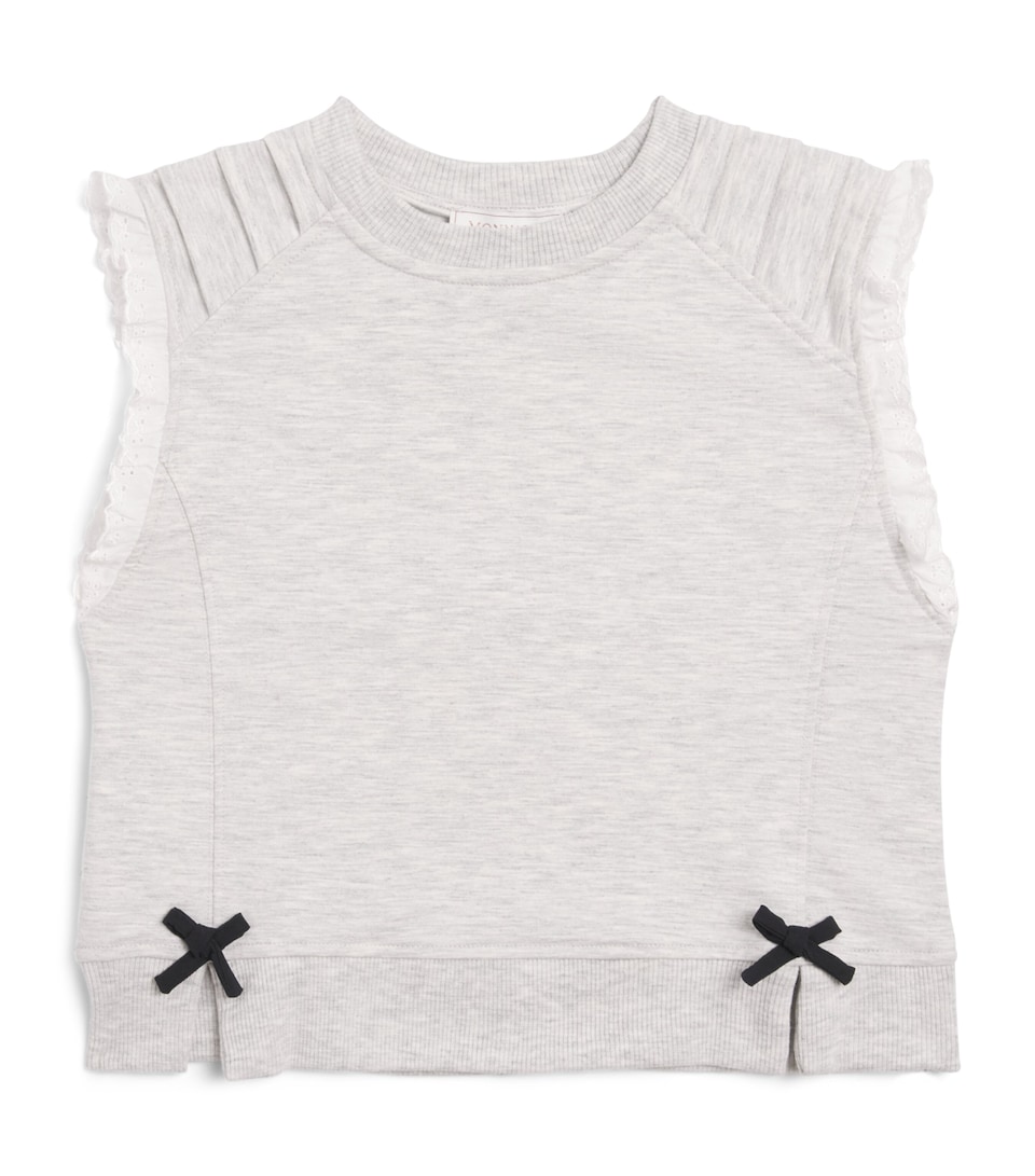 Monnalisa Stretch-Cotton Sleeveless Top (2-12 Years) Grey