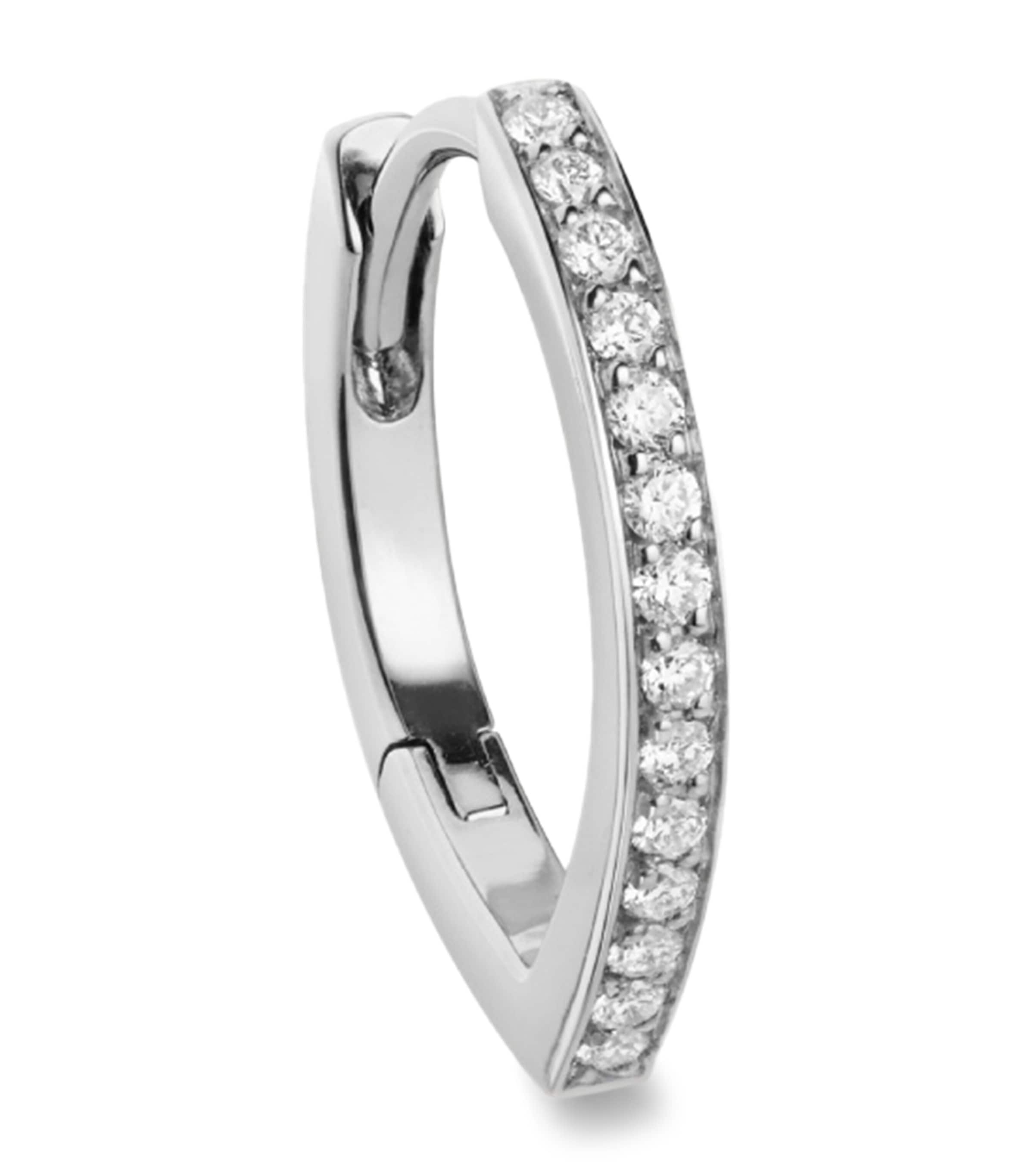 Repossi White Gold and Diamond Antifer Single Hoop Earring White Gold
