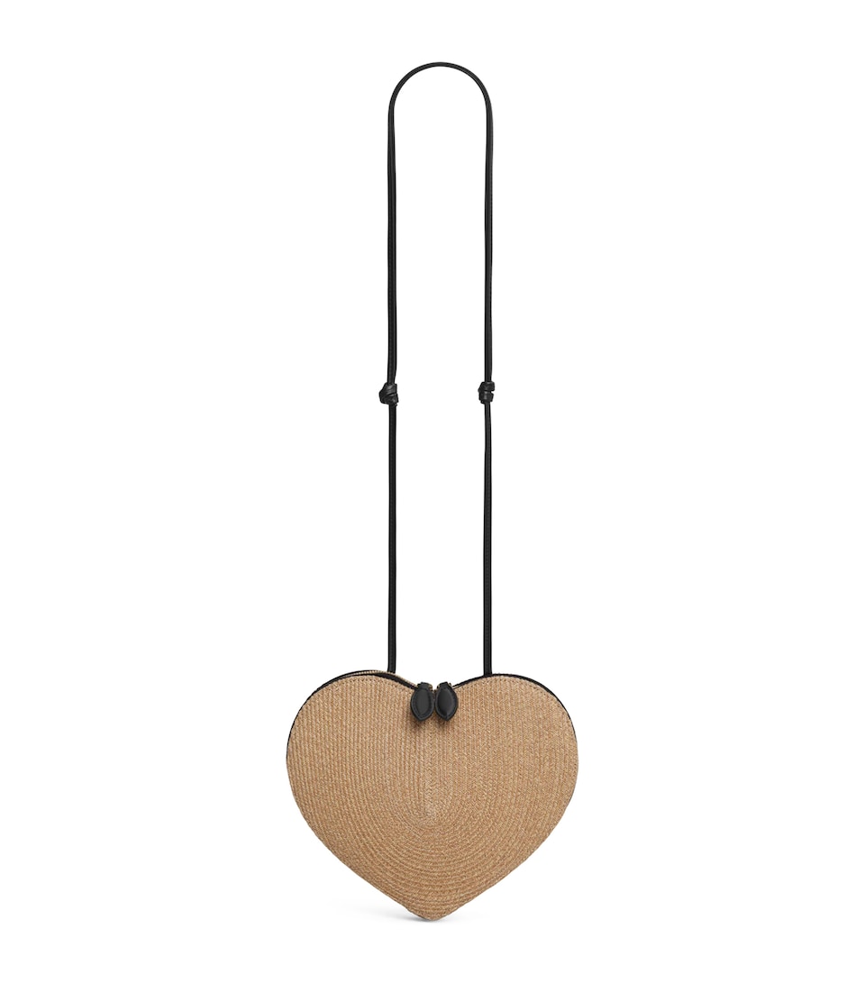 Alaïa Straw Le Coeur Shoulder Bag Naturel