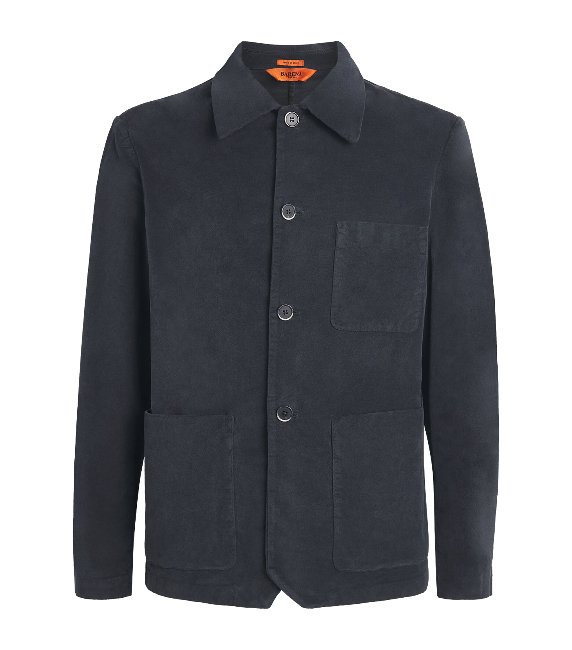 Barena Mens Stretch-Cotton Overshirt Piombo