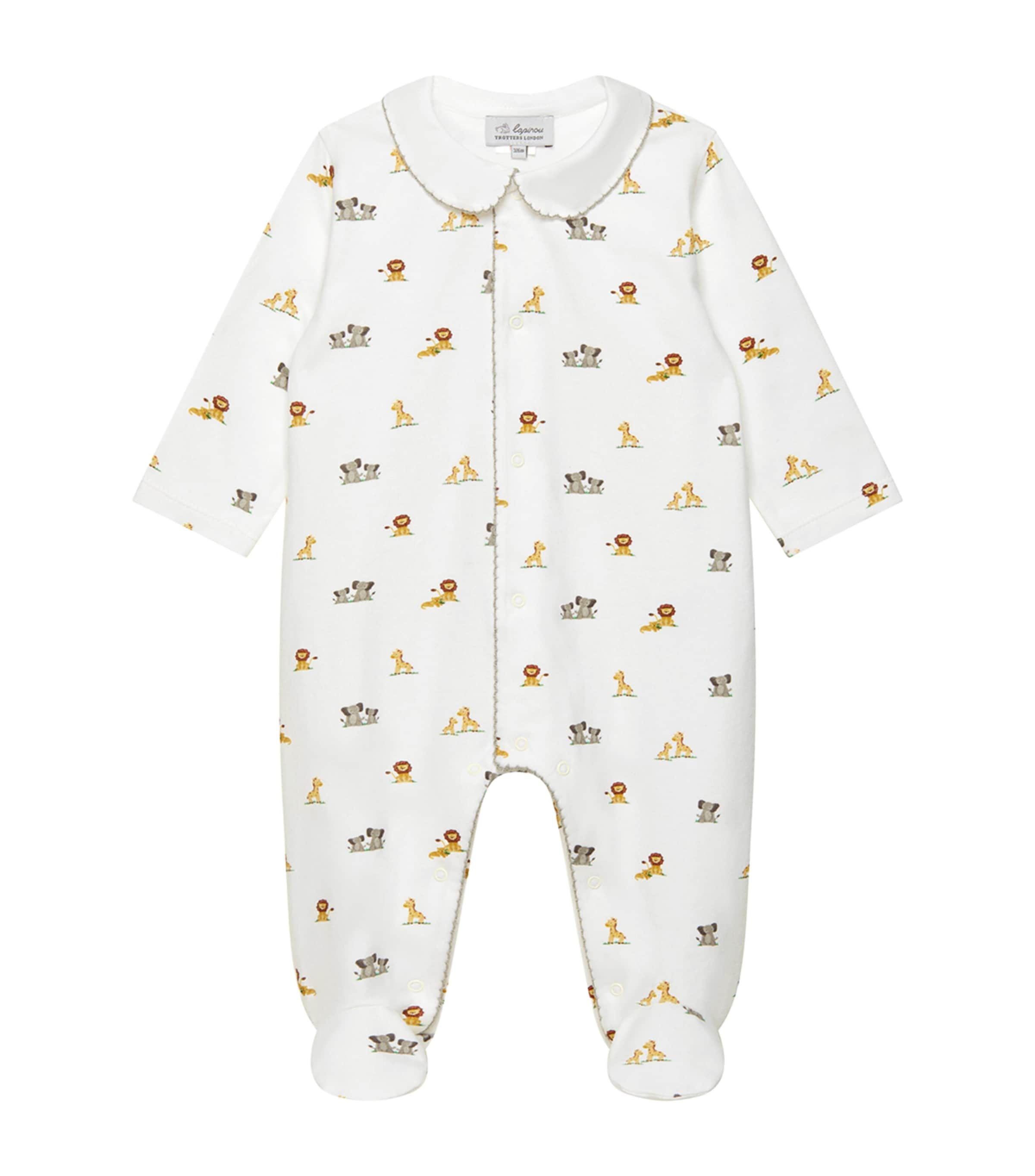 Trotters Organic Cotton Augustus and Friends All-In-One (0-9 Months) White/multi