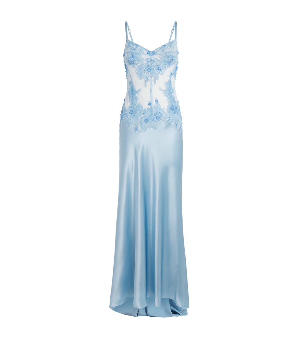 Silk Embellished Slip Dress