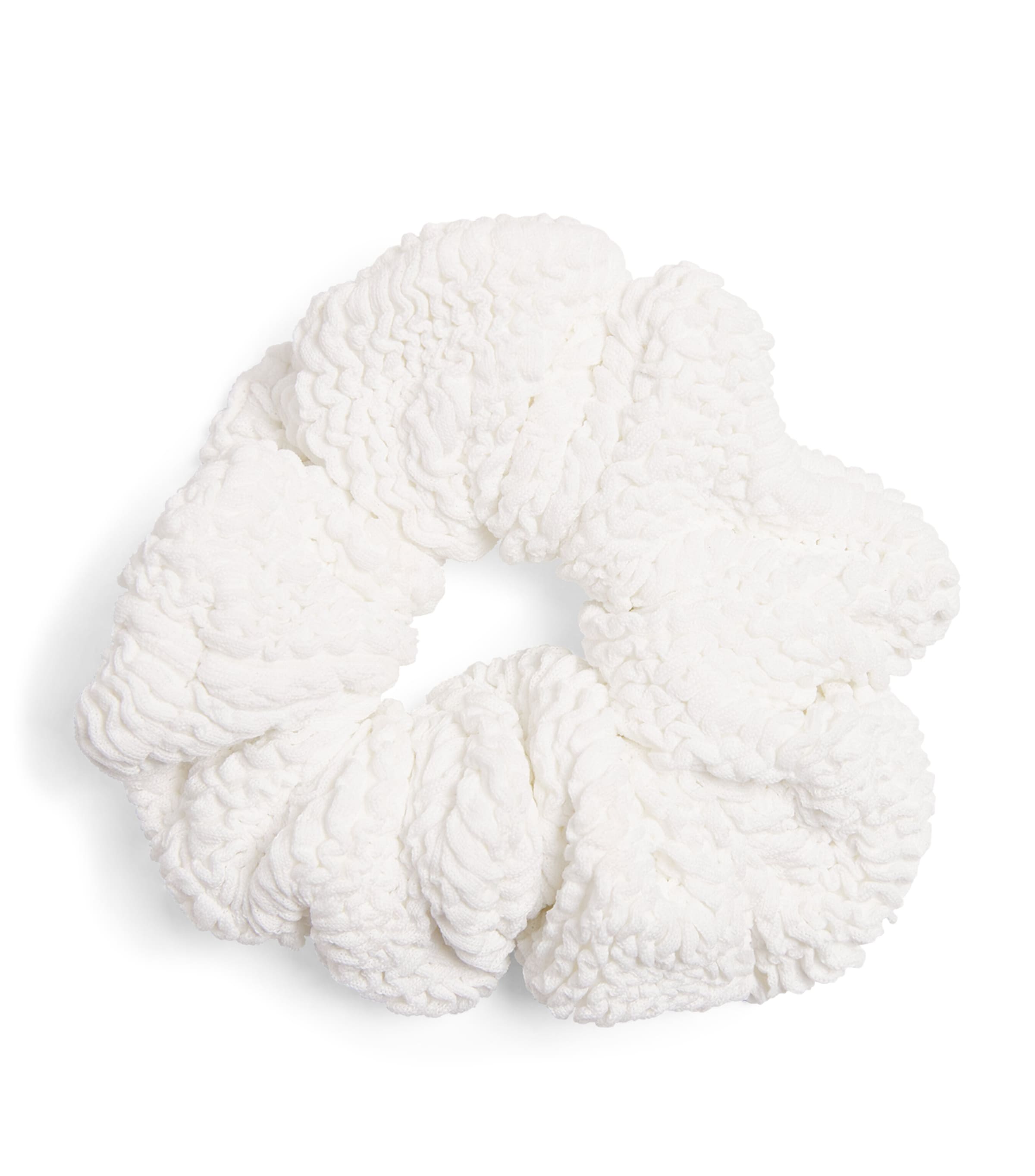 Hunza G Crinkle Scrunchie White