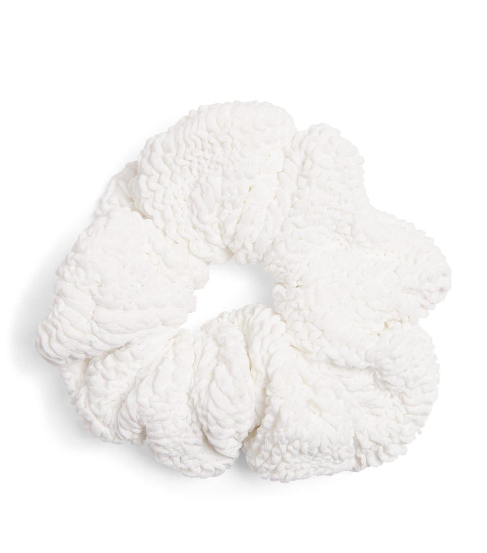 Hunza G Crinkle Scrunchie White