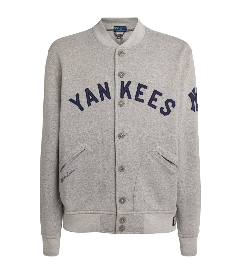 Polo Ralph Lauren Mens x MLB Fleece Yankees Bomber Jacket Loft Heather