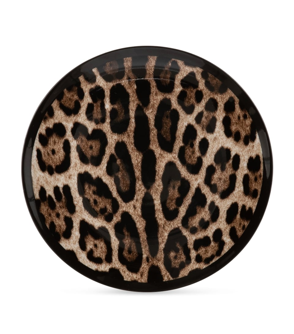 Set of Two Leopard Print Bread Plates (17cm)