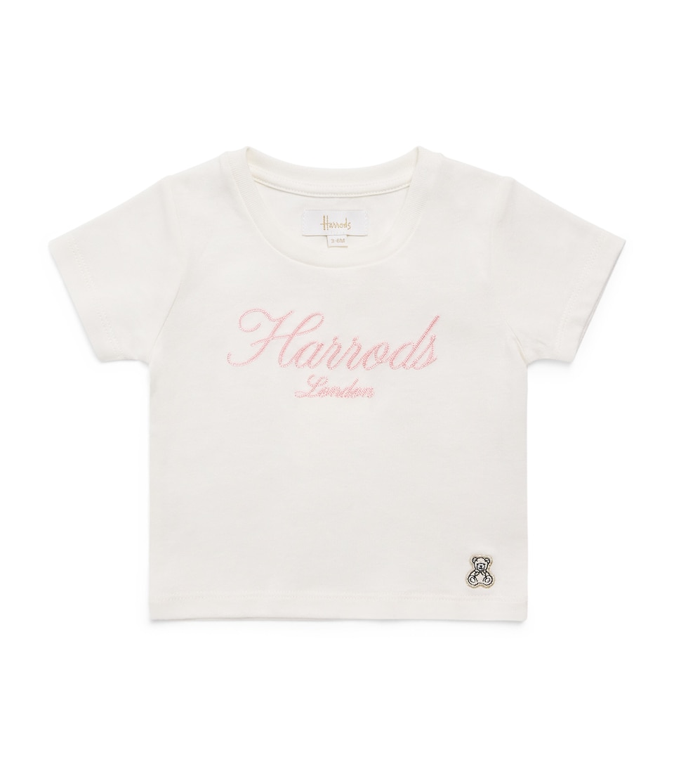 Harrods Cotton Logo T-Shirt (0-18 Months) Ivory
