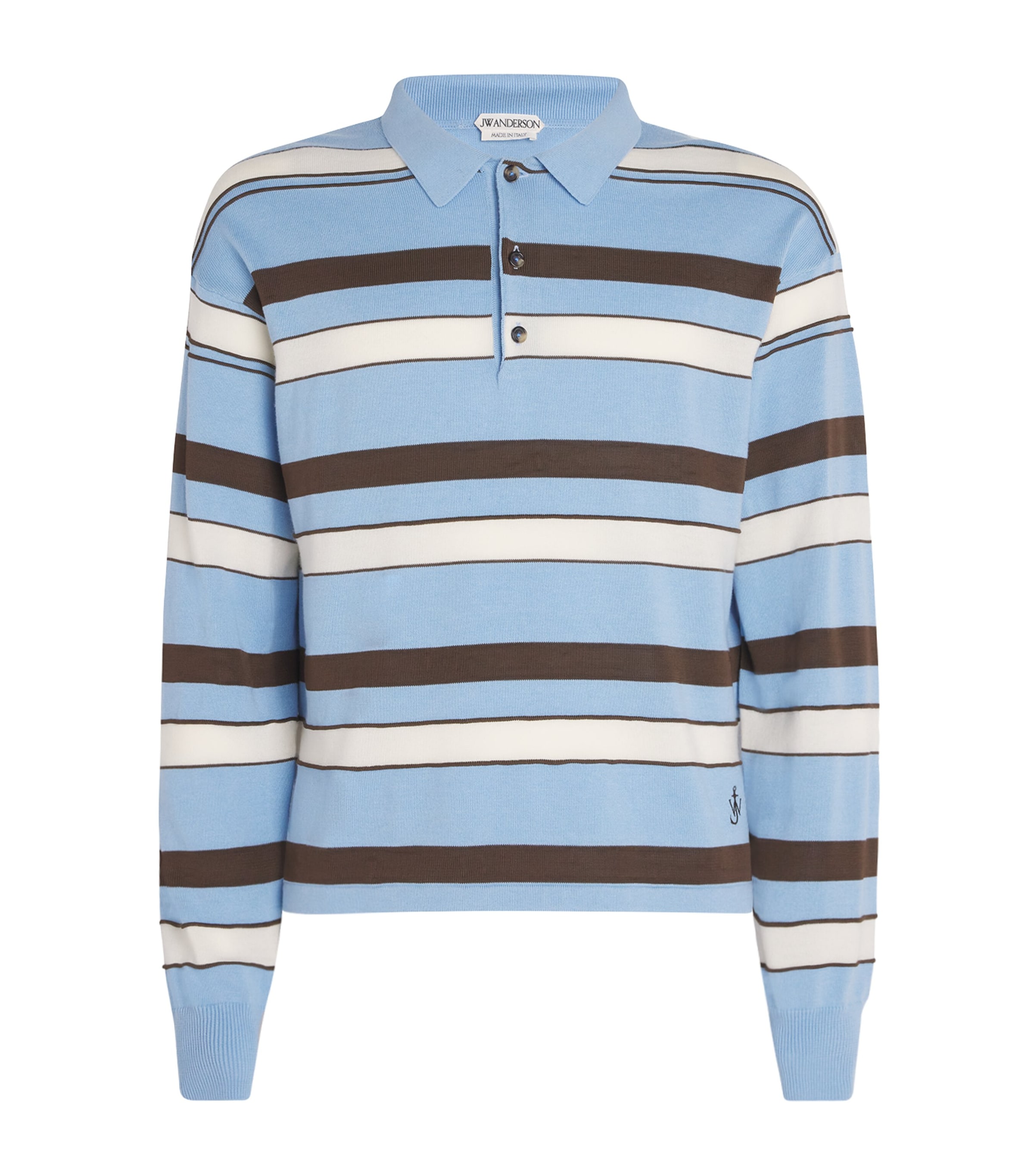 Cotton Rugby Stripe Polo Sweater