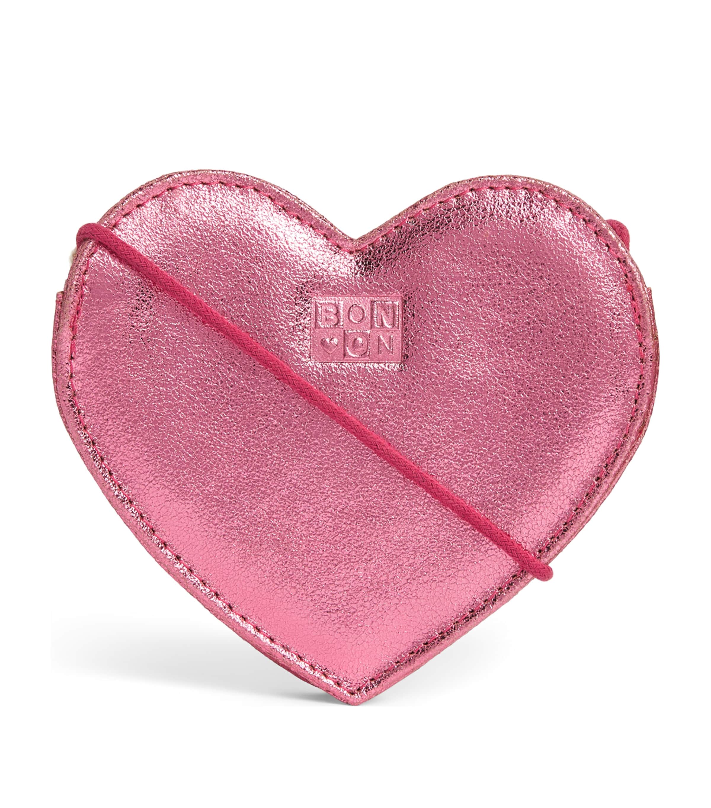 Bonton Metallic Leather Heart Cross-Body Bag Rose Princesse