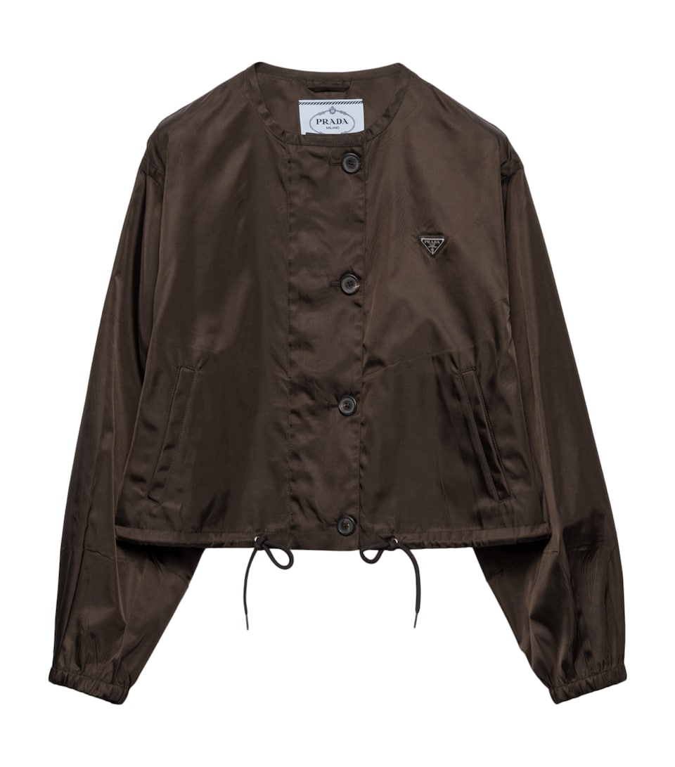 Prada Womens Re-Nylon Triangle Jacket Brown