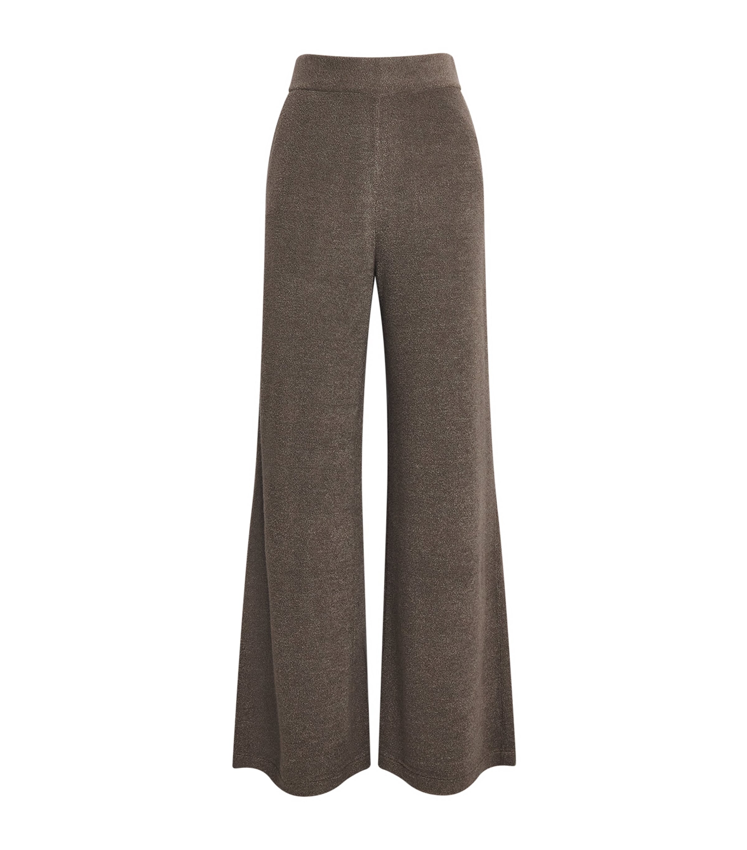 Colombo Womens Cashmere-Blend Wide Trousers Terra/beige