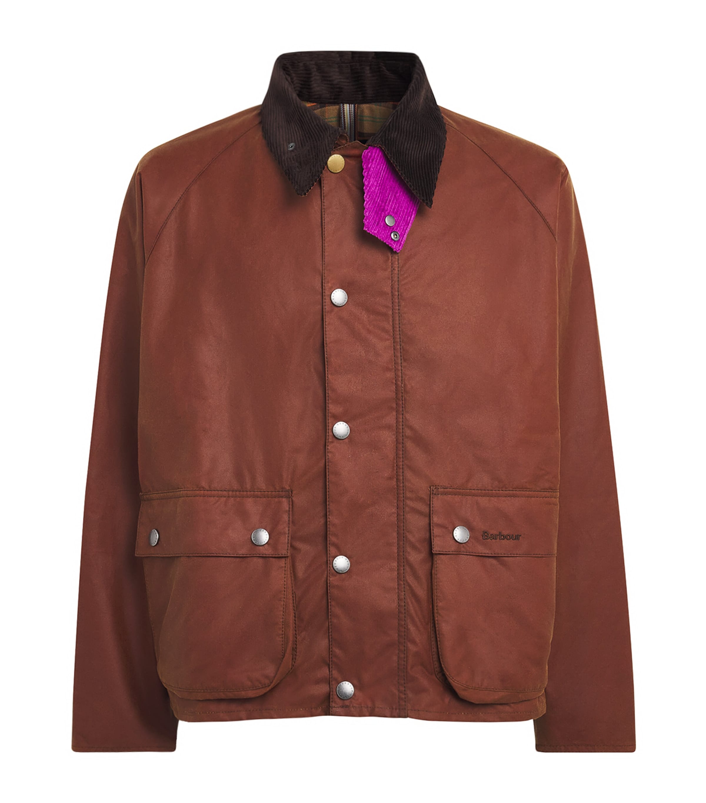 Barbour Mens x Paul Smith Waxed Transport Windowpane Jacket Russet