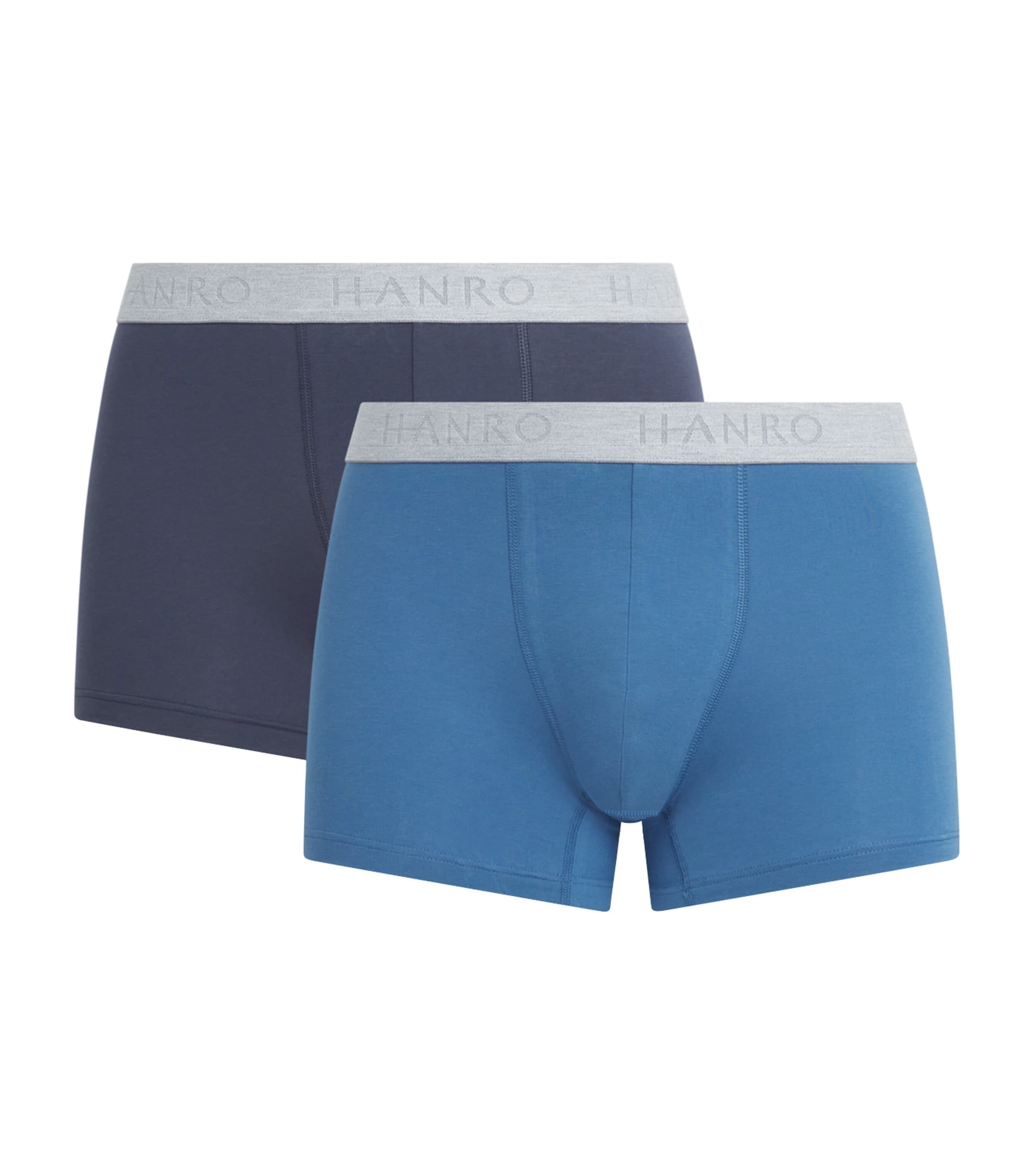 Hanro Mens Cotton-Blend Essential Trunks (Pack of 2) Stormy Gra