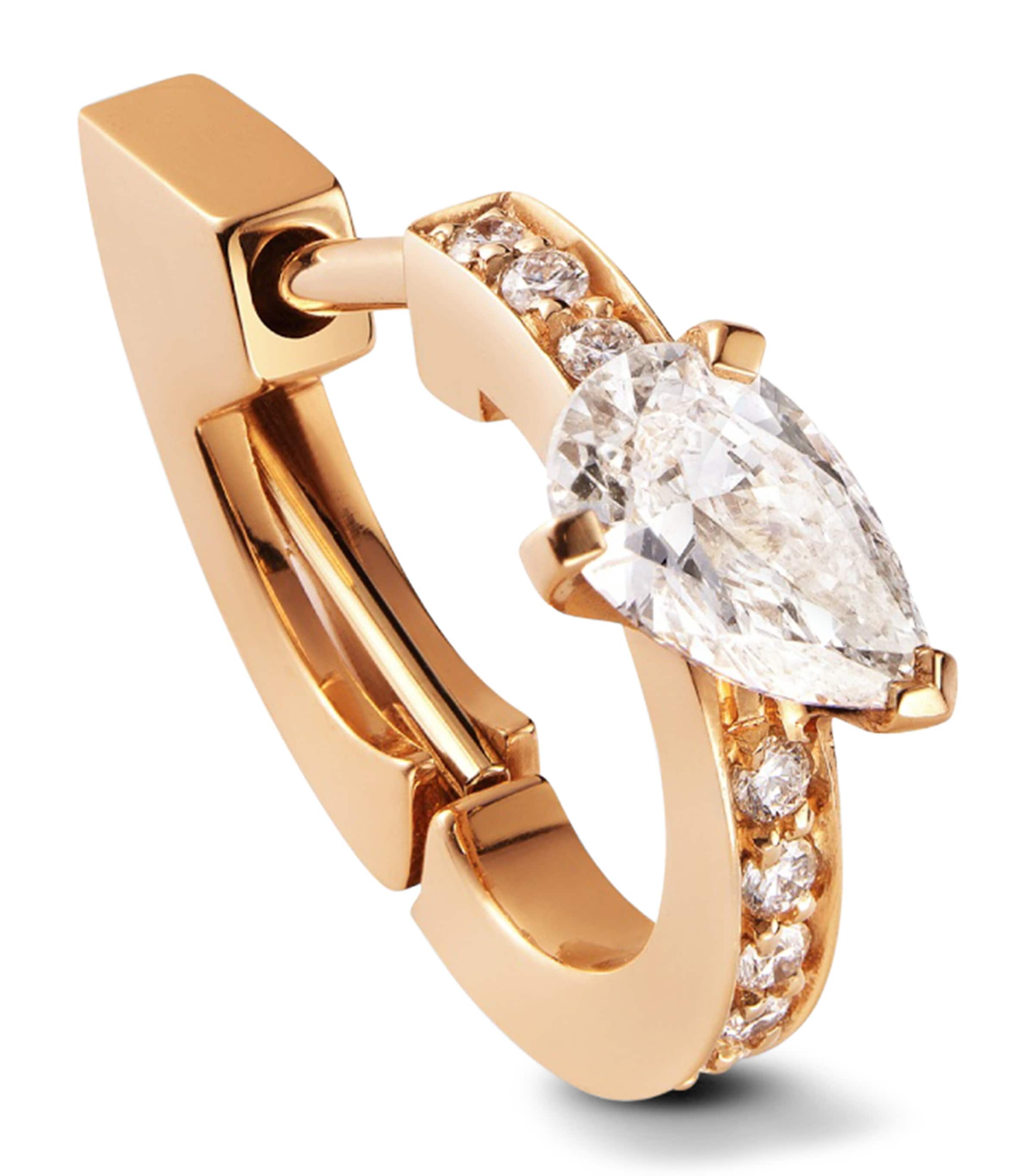 Repossi Rose Gold and Diamond Serti Sur Vide Single Earring Pink Gold