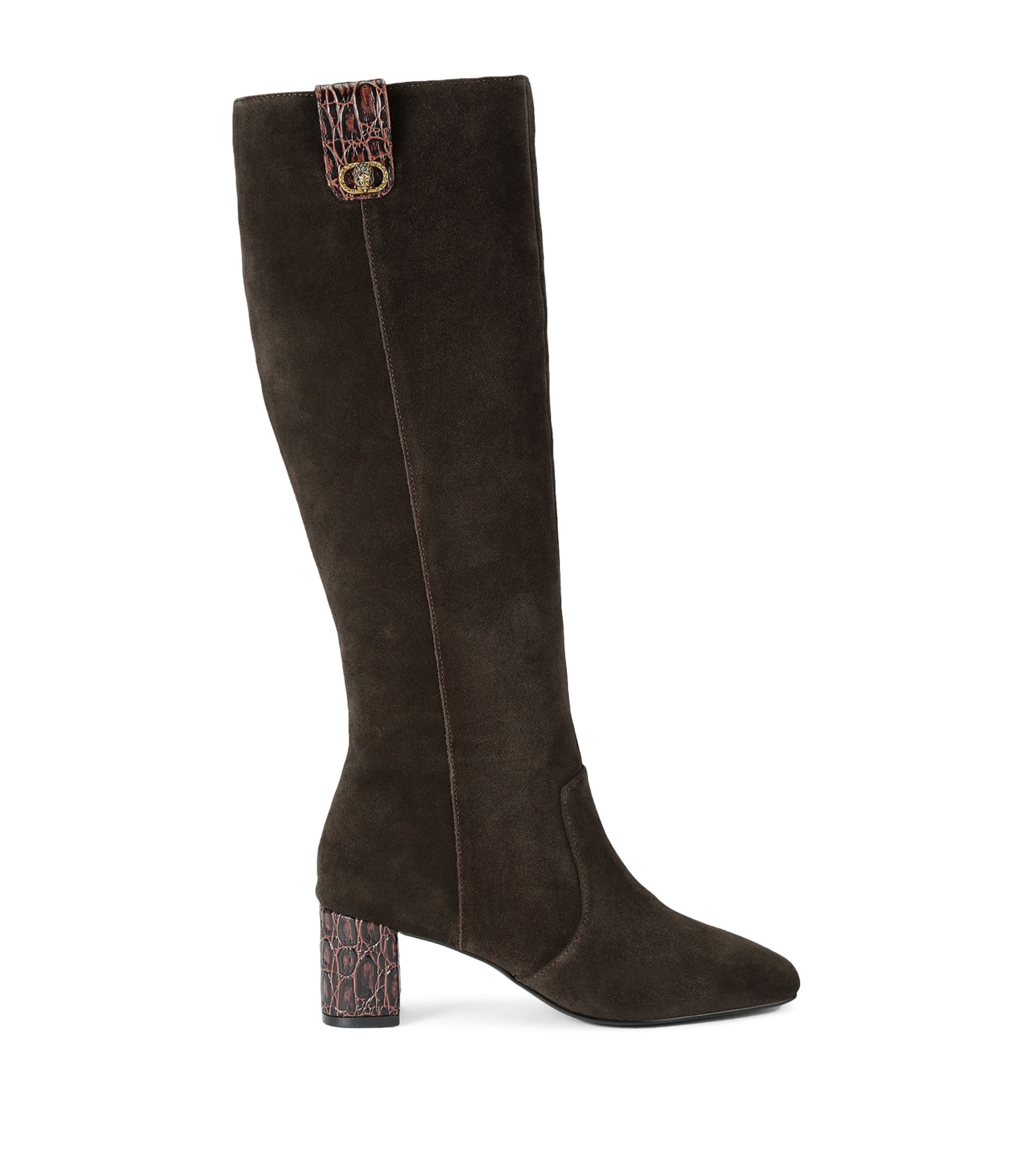 Suede Chelsea Trim Knee-High Boots