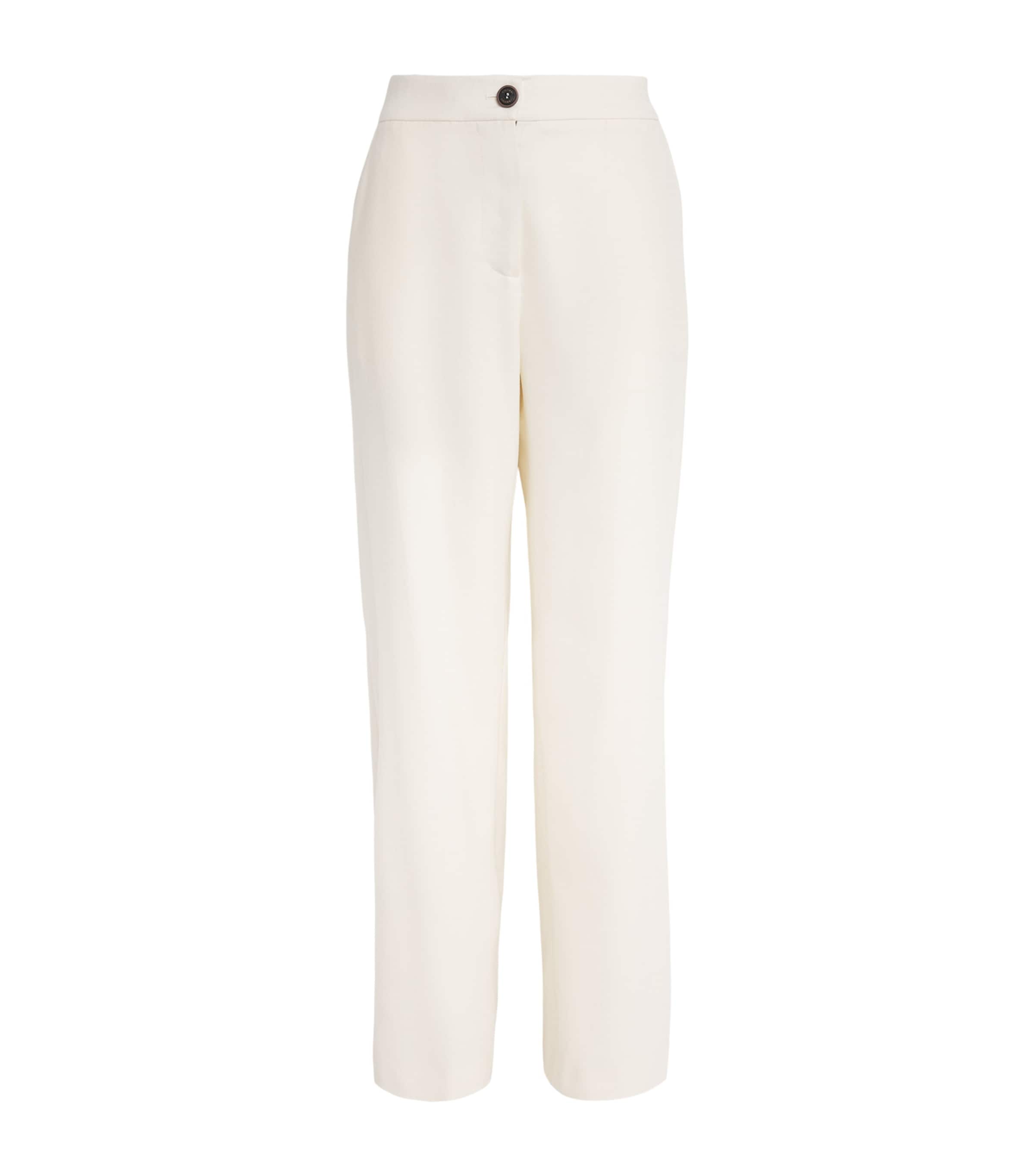 Colombo Womens Cashmere Straight Trousers White
