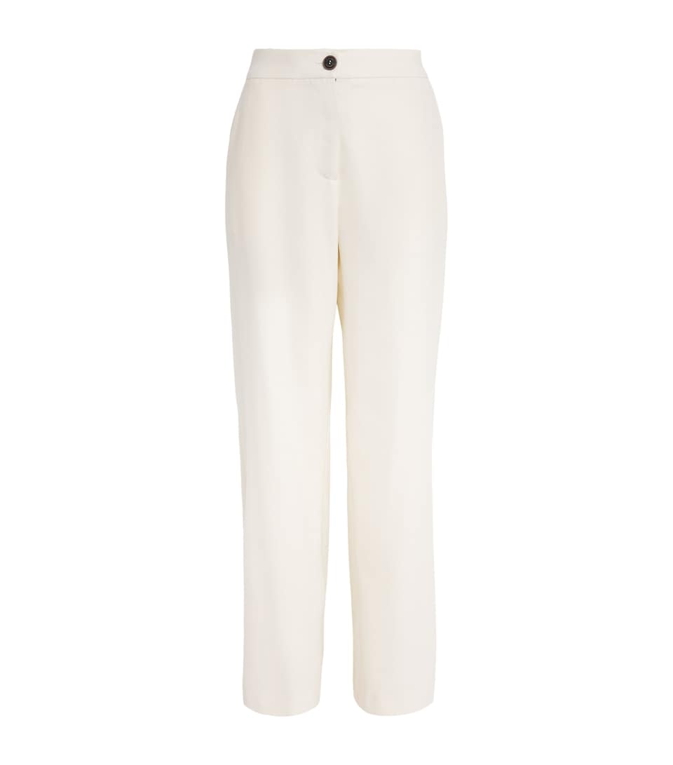 Colombo Womens Cashmere Straight Trousers White