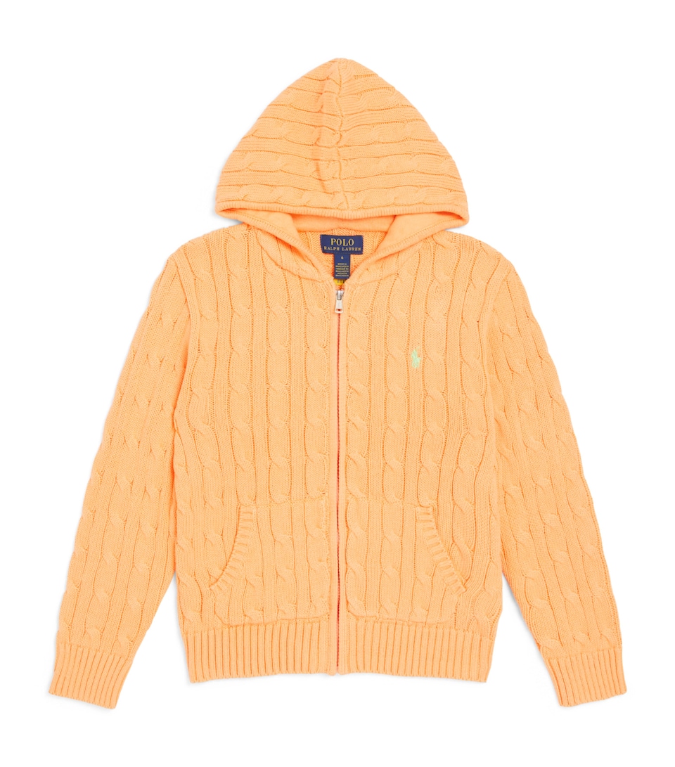Ralph Lauren Kids Cotton Cable-Knit Hoodie (2-7 Years) Red