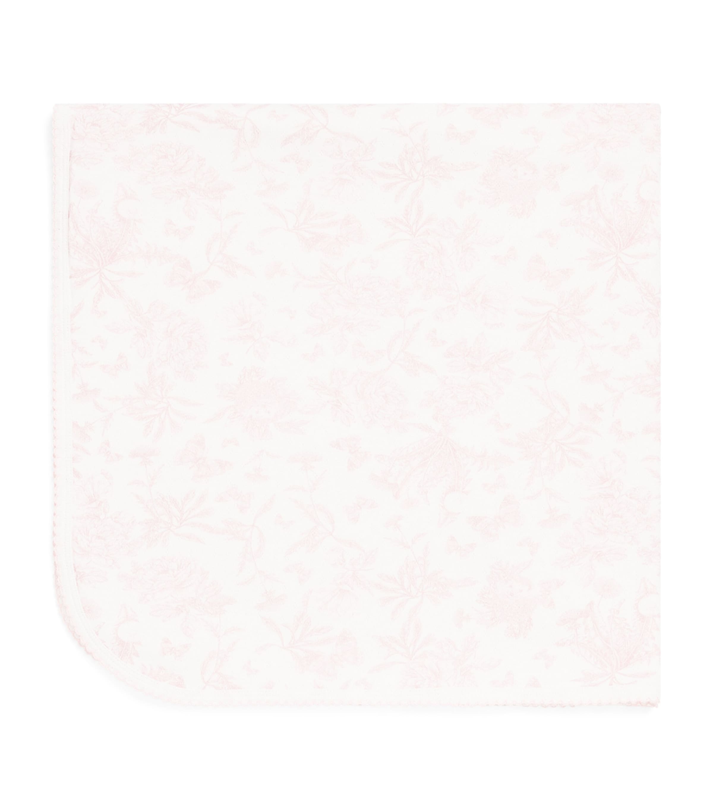 Tartine et Chocolat Cotton Toile de Jouy Blanket