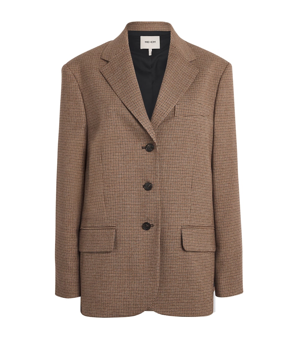 ME+EM Womens Oversized Heritage Icon Blazer Pecan Brown Multi