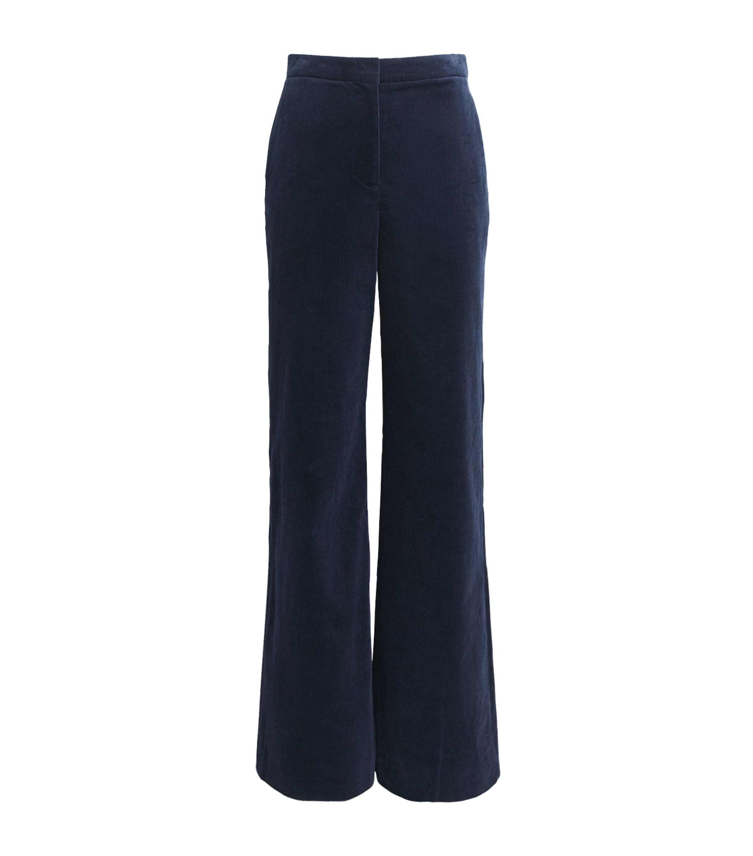 Veronica Beard Womens Corduroy Holt Wide-Leg Trousers Heritage Navy